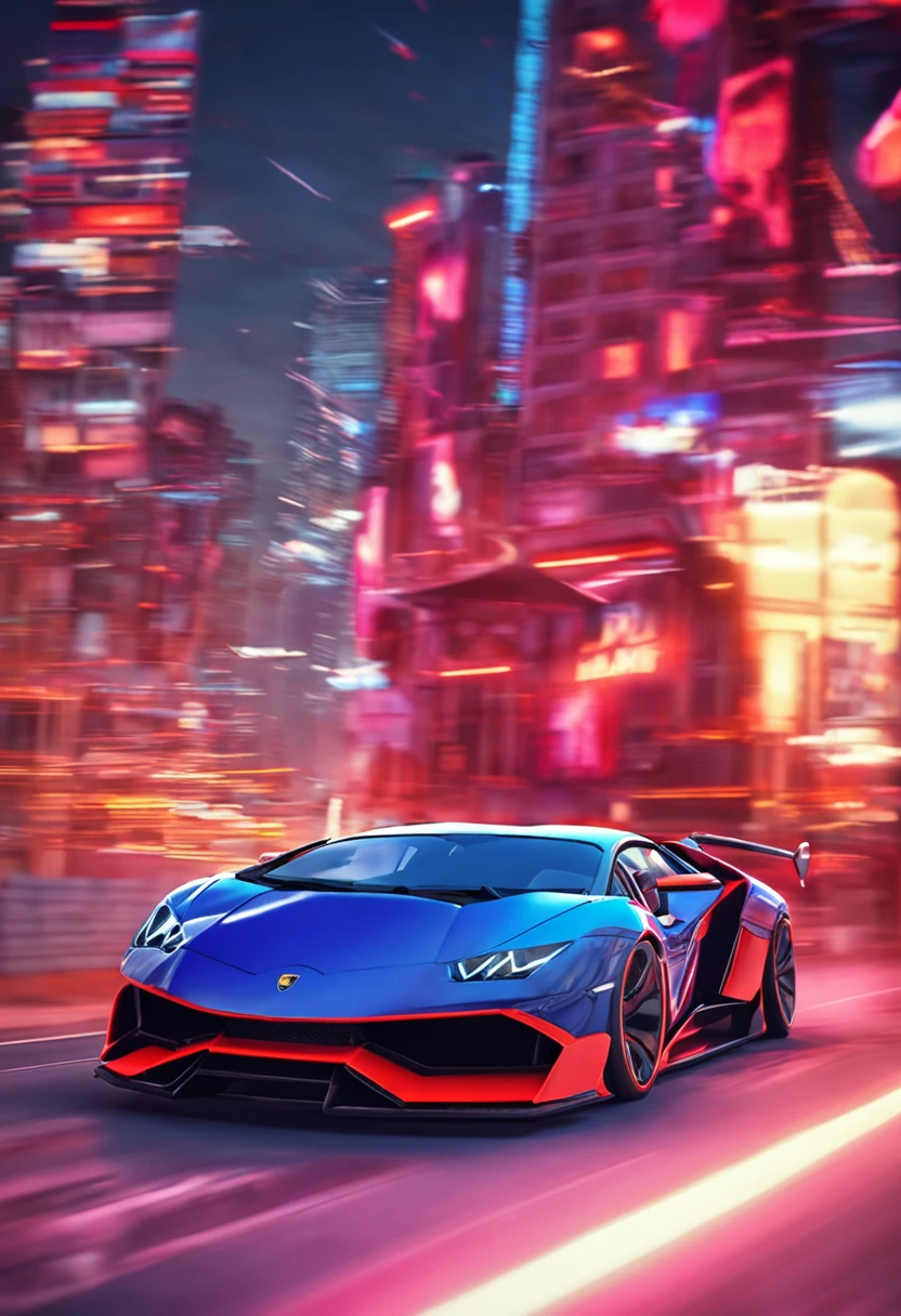 Bolides super car Lamborghini similar red streamline lightning