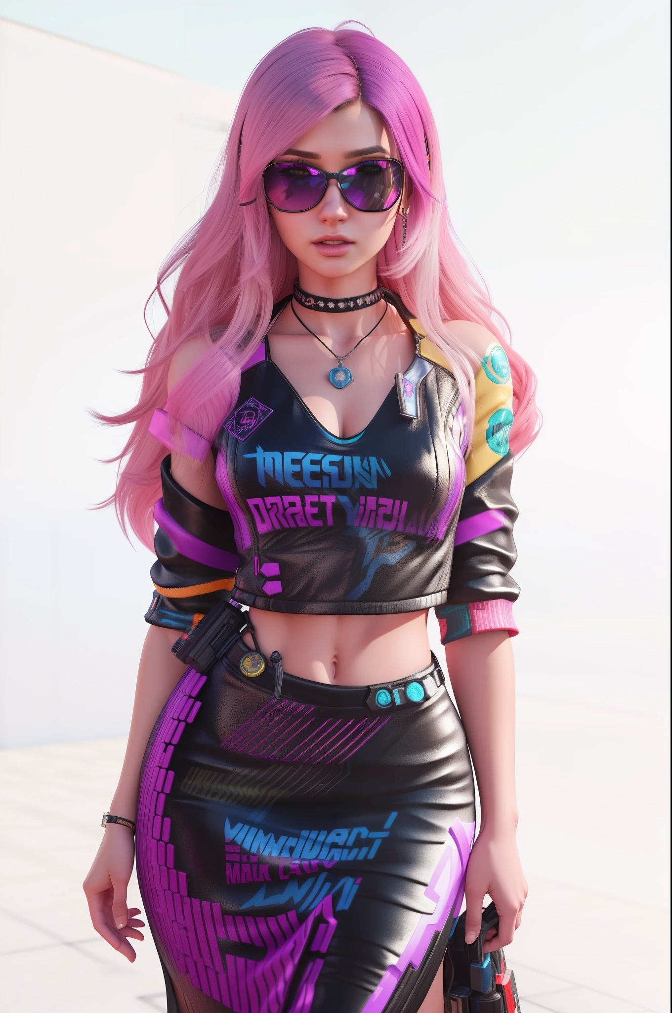 um Close up de uma mulher usando um vestido preto e azul, Cyberpunk 2 0 e. o modelo , 3 d render arte do caractere 8 k, render de abril, roupa estilo cyberpunk, roupa cyberpunk, black canary, Cl, photorealistic anime girl rendering, Personagem altamente detalhado, protagonista feminina, render de mirabel madrigal, roupa muito sexy, estilo de arte realista