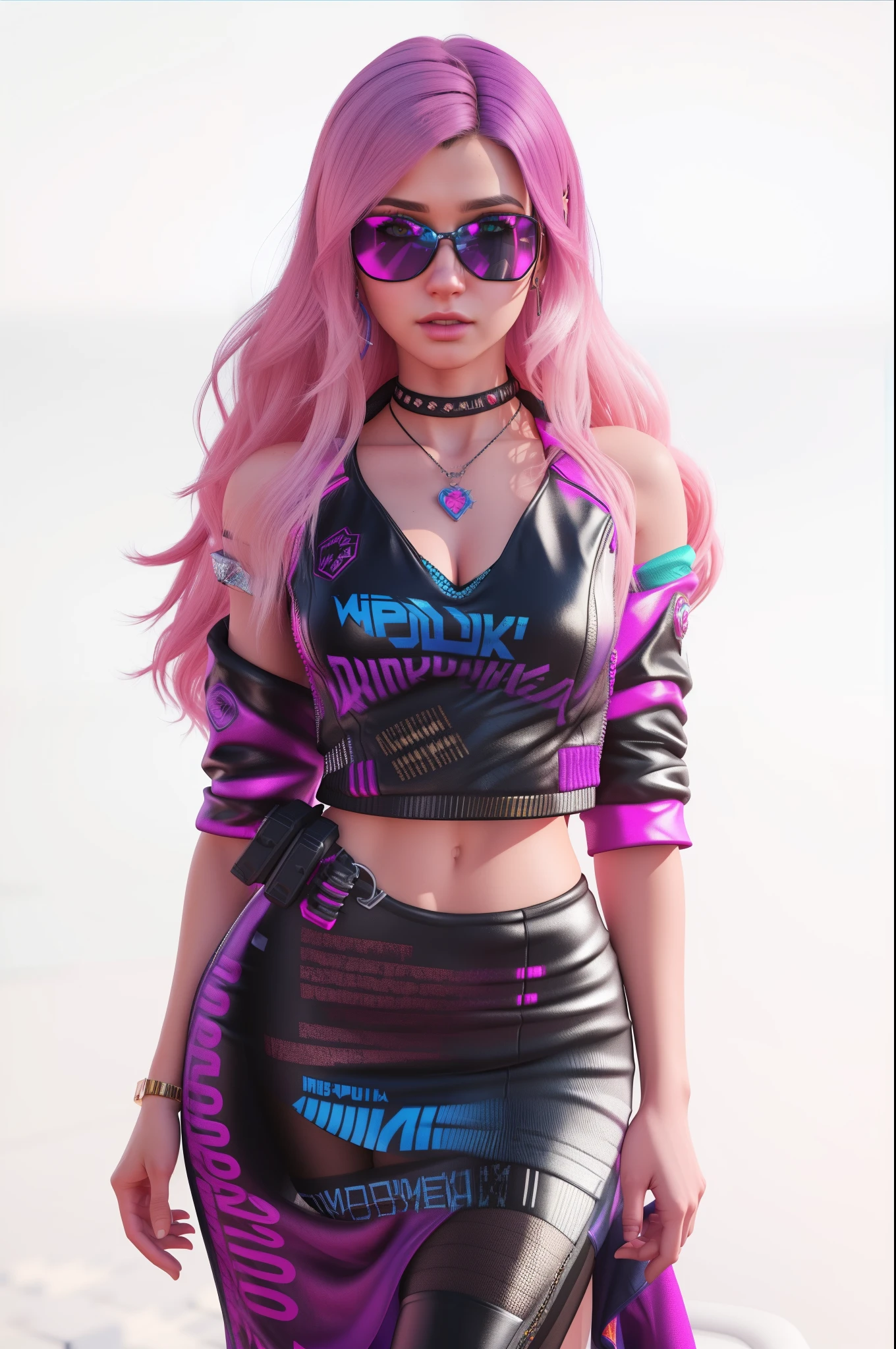 um Close up de uma mulher usando um vestido preto e azul, Cyberpunk 2 0 e. o modelo menina, 3 d render arte do caractere 8 k, render de abril, roupa estilo cyberpunk, roupa cyberpunk, black canary, Cl, photorealistic anime girl rendering, Personagem altamente detalhado, protagonista feminina, render de mirabel madrigal, roupa muito sexy, estilo de arte realista