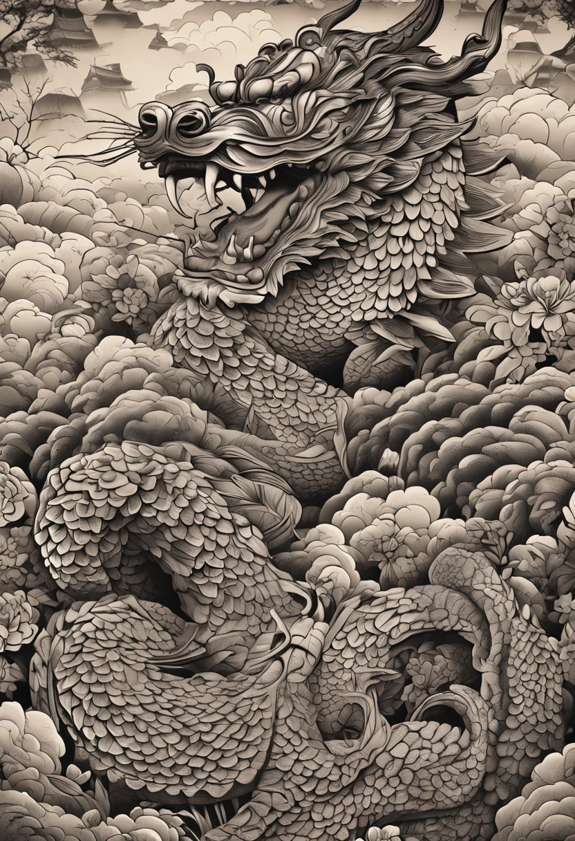 Grip.Tattoo on the Japan Japanese sculpture