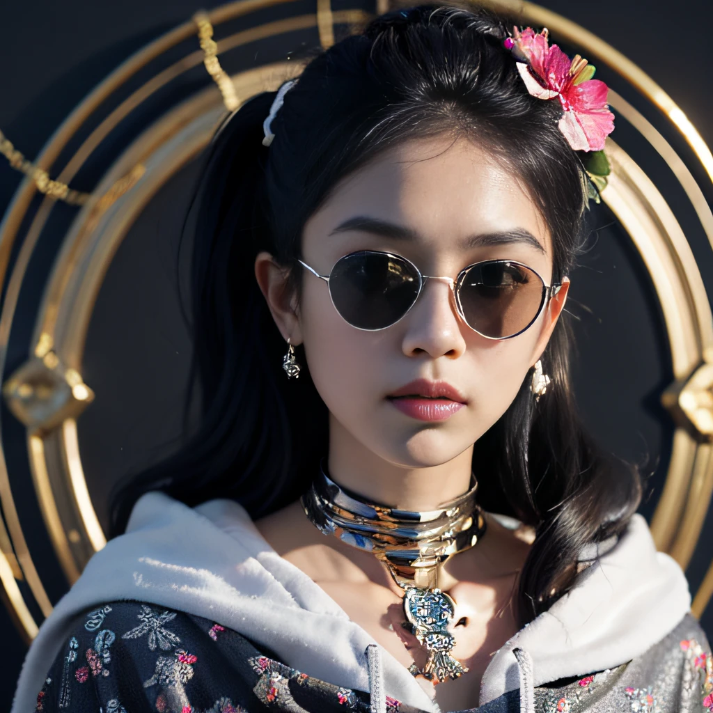 ponds,32K(tmasterpiece,k hd,hyper HD,32K)Burgundy double ponytail,flower stick,Indigo Skull King ,Hold the big G steering wheel (The skeleton is realistic:1.4),Python pattern robe,Silver skull flower ornaments,Sargin linen cloak,Petals flutter,Platinum marble sunglasses,Hold your head high,Be proud,The nostrils look at people,A junior high school student, A high resolution, the detail, RAW photogr, Sharp Re, Nikon D850 Film Stock Photo by Jefferies Lee 4 Kodak Portra 400 Camera F1.6 shots, Rich colors, ultra-realistic vivid textures, Dramatic lighting, Unreal Engine Art Station Trend, cinestir 800,Hold your head high,Be proud,The nostrils look at people,Tsundere,Petals flutter,Petals flutter,Sprinkle with gold dust,Fluttering,Impeccable,( reasonable design, Clear lines, High sharpness,Best quality, Very detailed skeleton, The skeleton of a masterpiece, offcial art, movie light effect, 4K skeleton(((Platinum marble sunglasses)))Platinum marble sunglasses