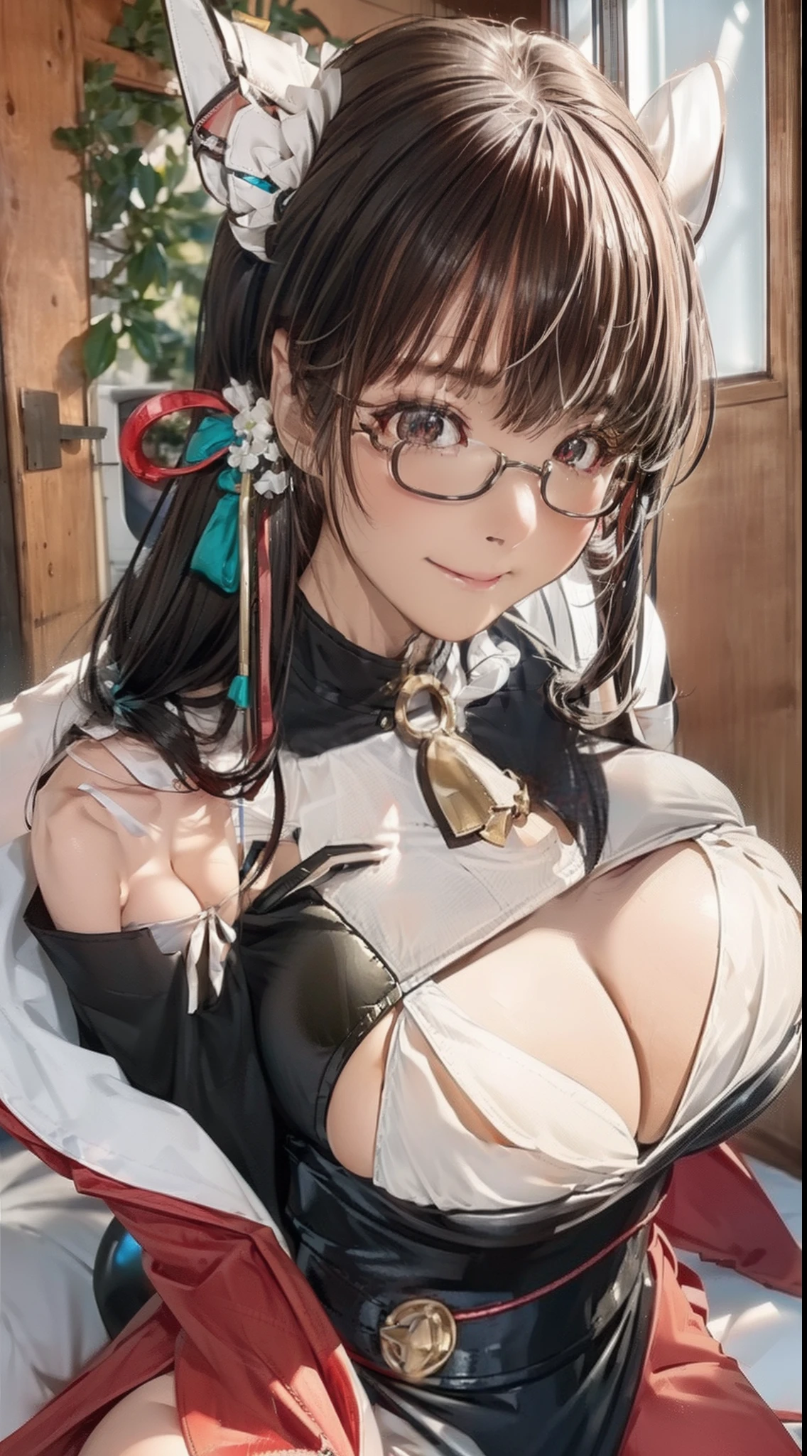 sultry face、(Black Long Hair)、Hair bangs(red eyes:1.3)long eyeslashes、beautiful red eyes with brightness、surrealism、stereograms、Atmospheric perspective、Electric shadowy lights、Ray traching、8K、super detailing、top-quality、masterpiece、detaile、Colossal tits、a wet body、glittery skin、full body Esbian、maikurobikini、Overexposed、spreading legs、Sheer、 Slim and big、Colossal tits、(((Ridiculously large breasts)))、((Ridiculously large breasts:1.5)、((huge udder))、(Macromascia))、(((huge-breasted)))、(((((huge-breasted)))、