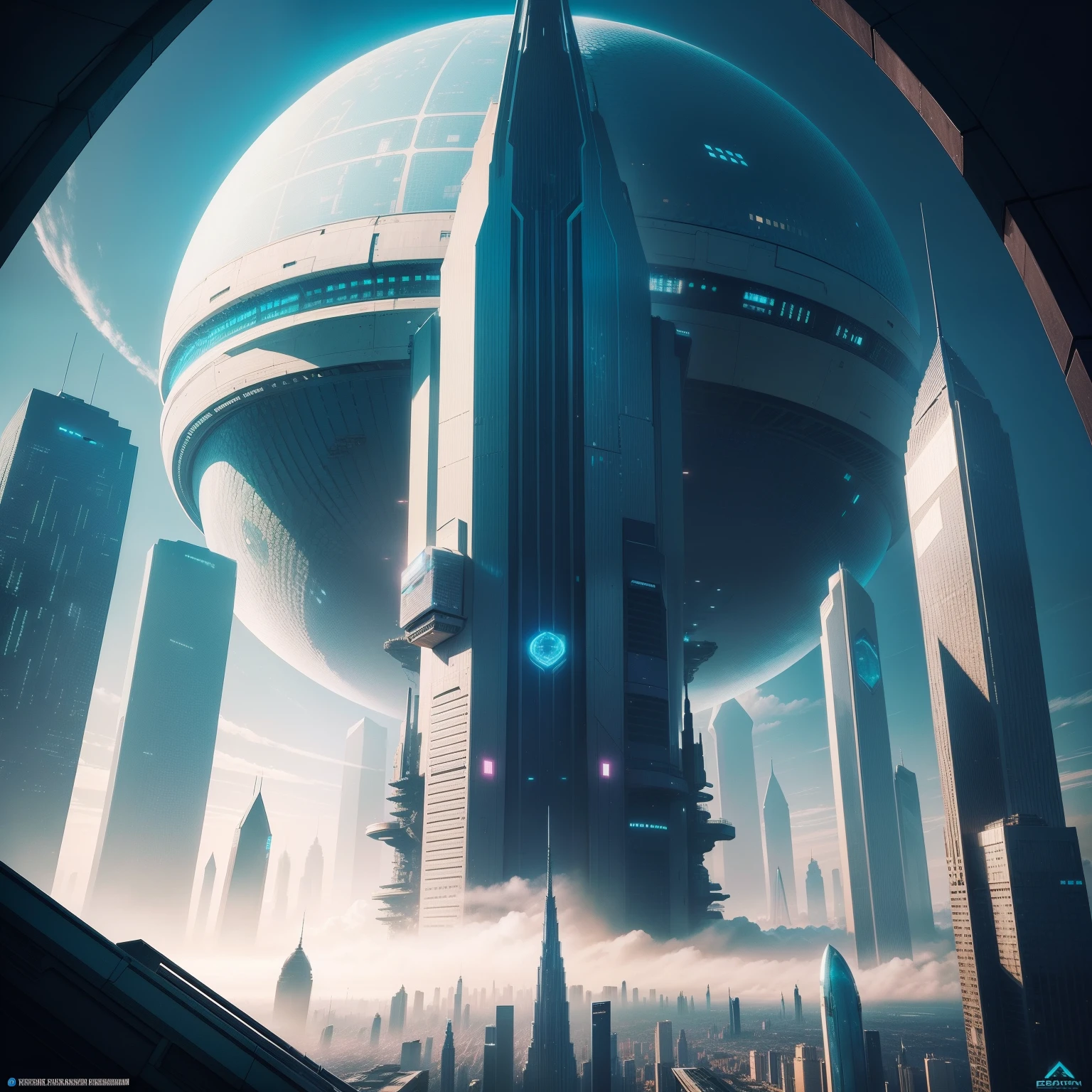 cyberpunked Epcot Huge skyscrapers Futuristic cities top-quality masterpiece 超A high resolution dream Huge structures