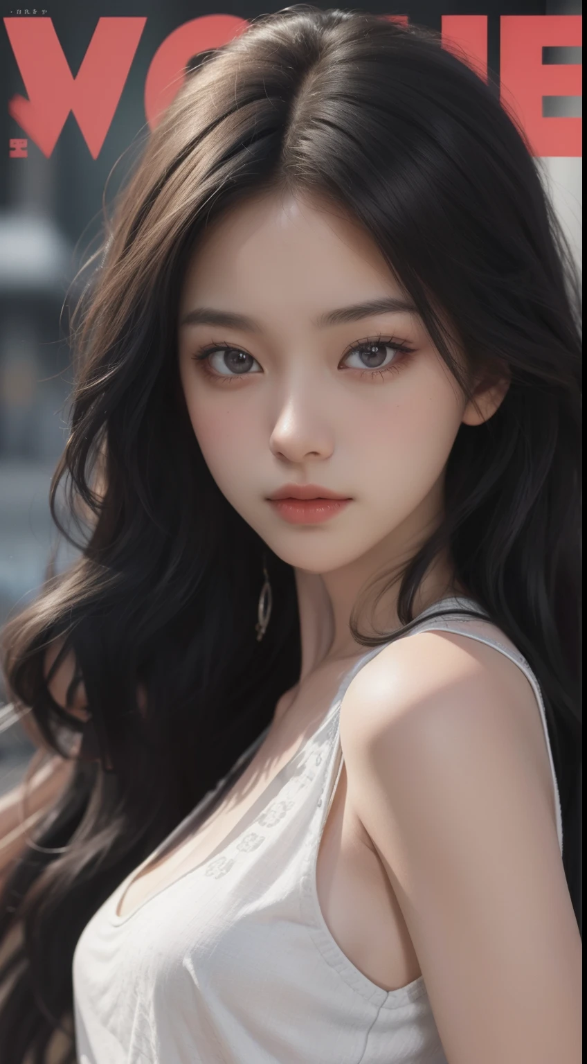 A woman with long hair wearing a black bra top and a black bra, have long hair and sharp eyes, stunning anime face portraits, beautiful anime portrait, realistic cute girl drawing, very beautiful face, 🤤 girl portrait, detailed beautiful face, Gorgeous face portrait, IG model | art germ, beautiful girl portrait, beautiful anime girl, beautiful asian girl, perfect face )