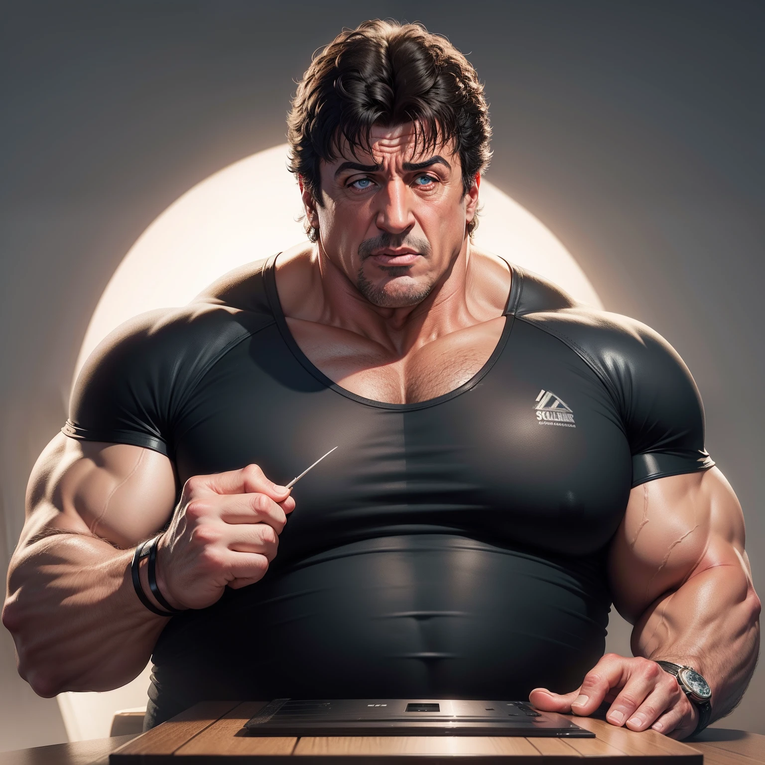 Fat Sylvester Stallone Picking his nose, concept art, 4k