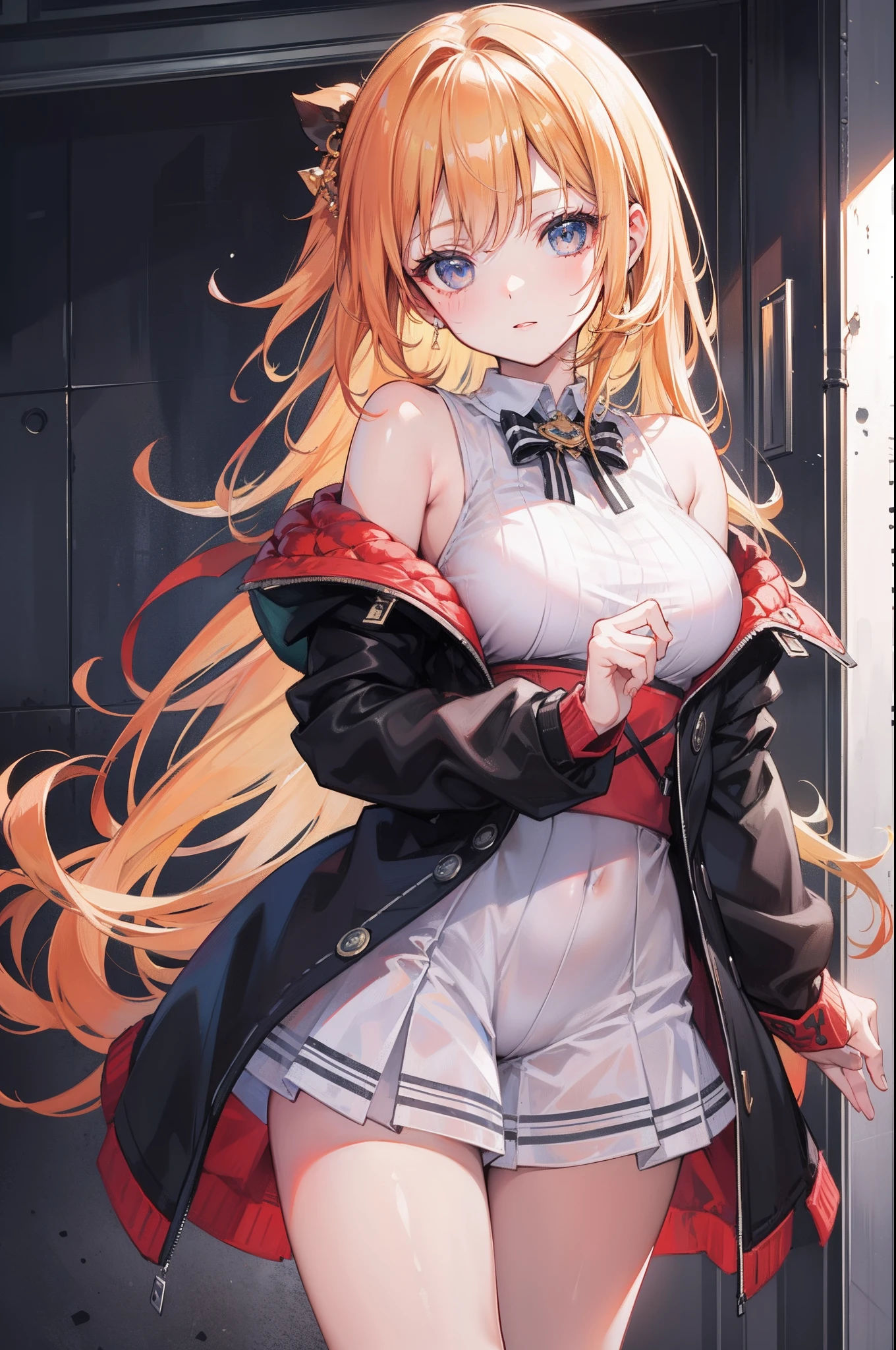 ((Best quality)), 1girl, whore, revealing outfit, (warm tones), (cg), atmospheric