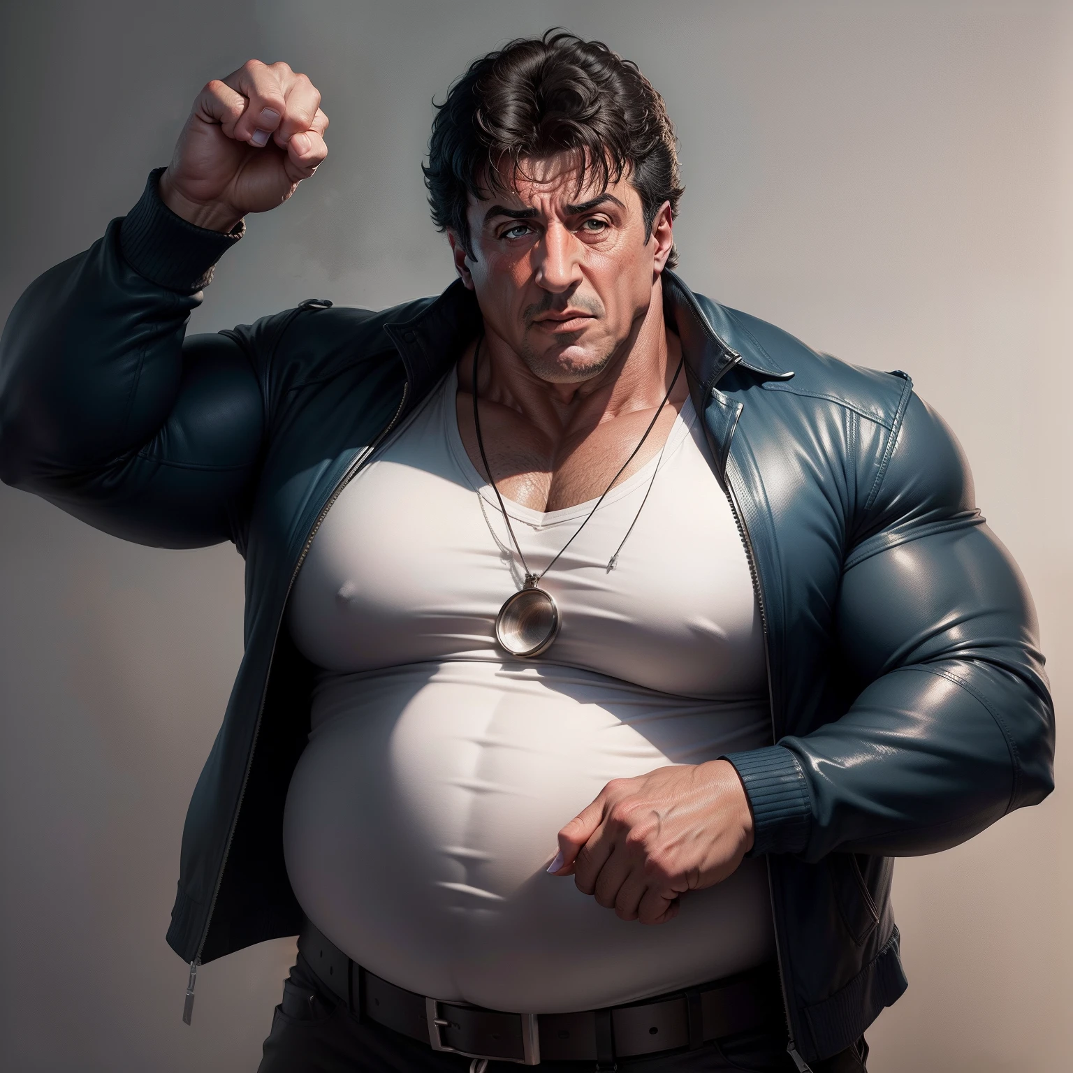 Fat Sylvester Stallone Picking his nose, concept art, 4k