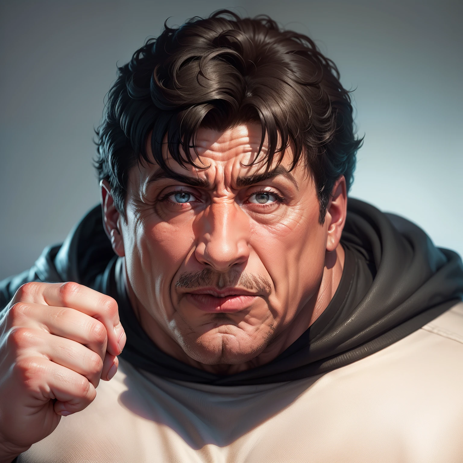 Fat Sylvester Stallone Picking his nose, concept art, 4k