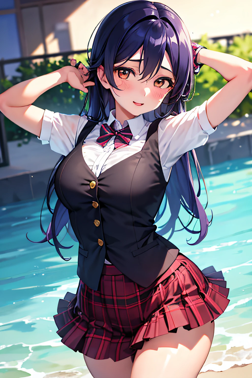 1girl,tmasterpiece,The best quality,The is very detailed, Lovelive, Kaimi Sonoda, Heart eyes