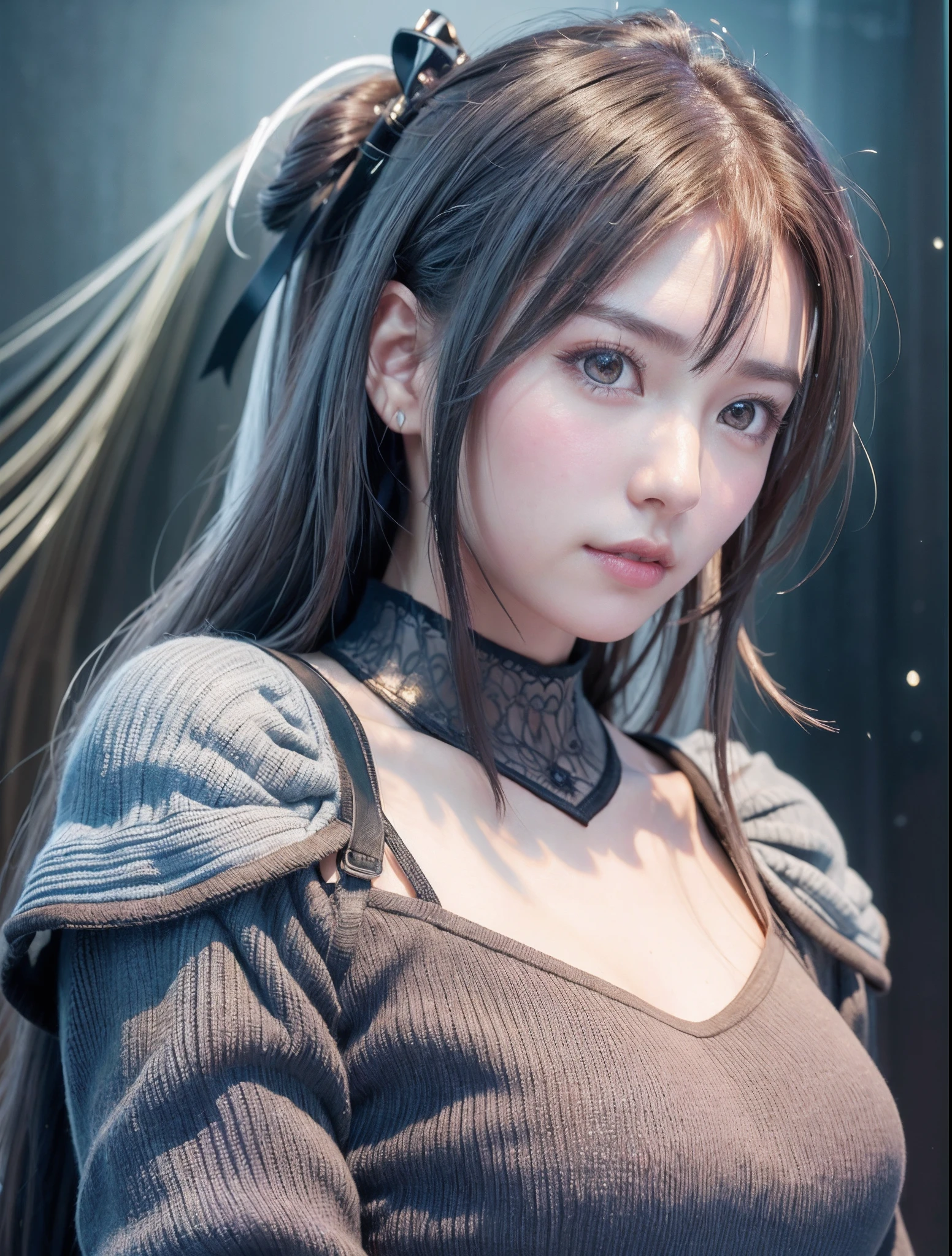 top-quality、8K Masterpiece、超A high resolution、(Photorealsitic:1.3)、Raw photo、女の子1人、silver white hair、poneyTail、glowy skin、1 super beautiful college girl、((super realistic details))、portlate、globalillumination、Shadow、octan render、8K、ultrasharp、highly intricate detail、Realistic light、CGSoation Trends、Beautiful eyes、radiant eyes、Facing the camera、