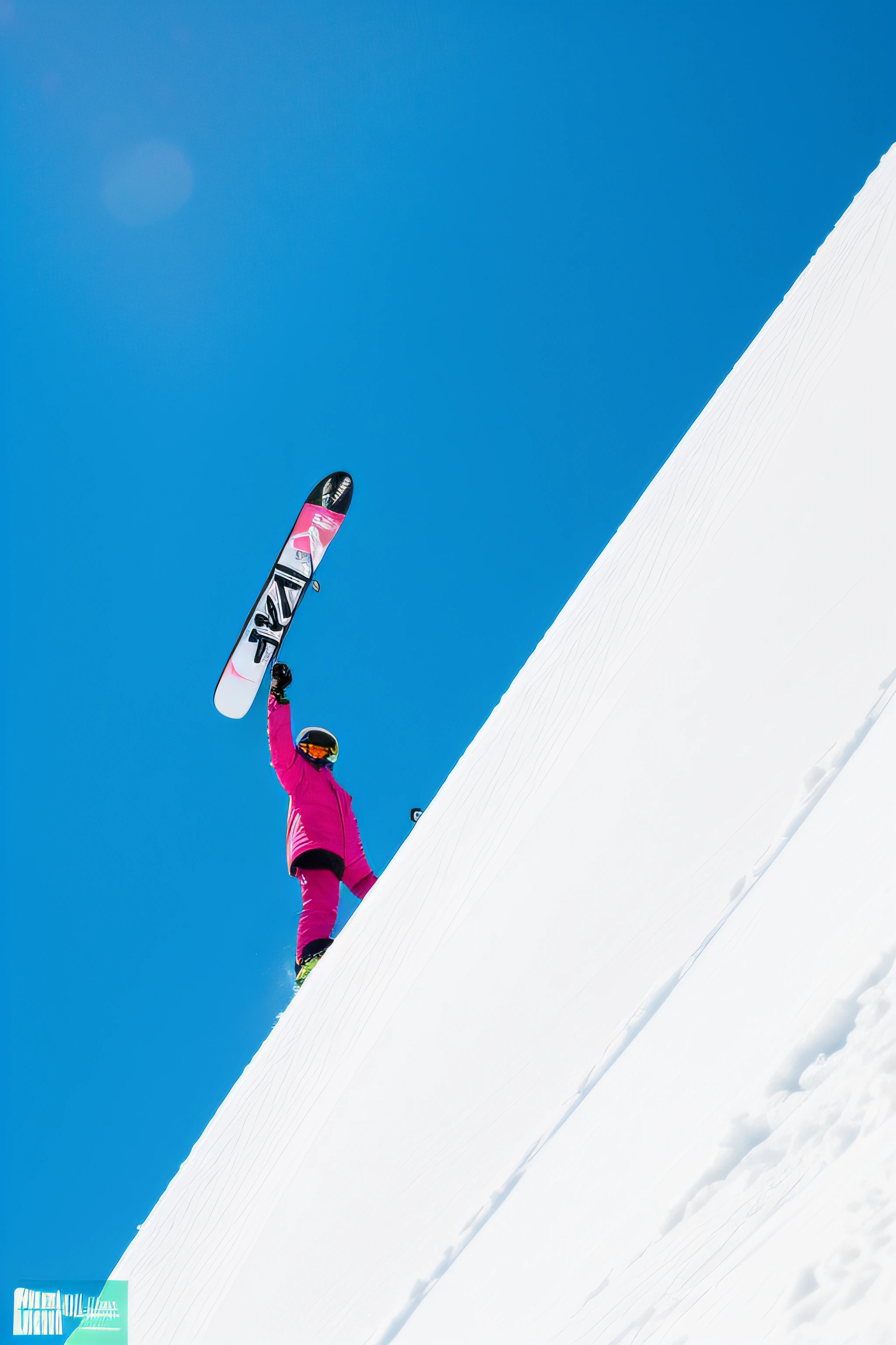 Skiers in pink jackets lift skis on the slopes, Holding skis, female ascending into the sky, author:Matthias Wescher, jen bartel, author:Anna Heifesch, best seller, onthe mountain, up there, Steep, Powder, look from down, Beginner, best on adobe stock, she is approaching heaven, author:Carlo Martini