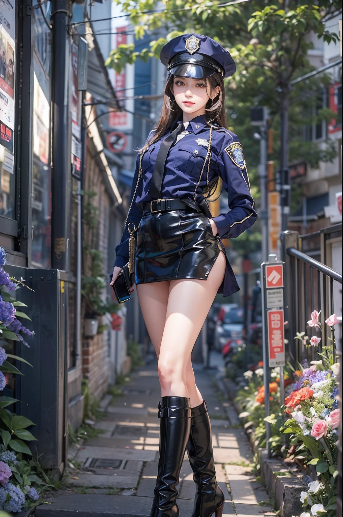 16K, (masterpiece:1.4), (best quality:1.4) ,8K,cinematic lighting,((best quality)), (masterpiece) , (realistic shadow) , depth of field:0.3,(intricate details:1.4), 1women,Japanese,(Super beautiful),(beauitful face:1.5),(A detailed face:1.5),(lip stick:1.1),(eye line:1.2),mascara,eyeshadows,(Slender body:1.3),(small breasts),brown eyes,(Black mideum curly hair:1.3),(asymmetrical bangs),(Japanese women police uniform:1.5),A crowded street in Shibuya, at night,((mideum shot:1.3)), japanese police uniform,(front view:1.3), BREAK (skirtlift),(no panties:1.5),(hairy pussy:1.2),(camel toe:1.1),(realistic pussy:1.1),(visible pussy:1.3)