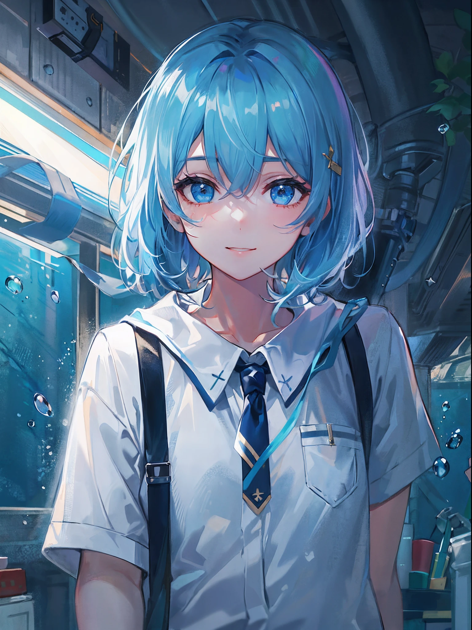 ((top-quality)), ((masterpiece)), ((ultra-detailliert)), (extremely delicate and beautiful), girl with, 独奏, cold attitude,((Black jacket)),She is very(relax)with the(Settled down)Looks,A dark-haired, depth of fields,evil smile,Bubble, under the water, Air bubble,bright light blue eyes,Inner color with light blue hair and dark blue tips,Cold background,Bob Hair - Linear Art, shortpants、knee high socks、White uniform like school uniform、Light blue ribbon ties、Clothes are sheer、Hands in pockets((top-quality)), ((masterpiece)), ((ultra-detailliert)), (extremely delicate and beautiful), girl with, 独奏, cold attitude,((Black jacket)),She is very(relax)with the(Settled down)Looks,A dark-haired, depth of fields,evil smile,Bubble, under the water, Air bubble,bright light blue eyes,Inner color with light blue hair and dark blue tips,Cold background,Bob Hair - Linear Art, shortpants、knee high socks、White uniform like school uniform、Light blue ribbon ties、Clothes are sheer、Hands in pockets((top-quality)), ((masterpiece)), ((ultra-detailliert)), (extremely delicate and beautiful), girl with, 独奏, cold attitude,((Black jacket)),She is very(relax)with the(Settled down)Looks,A dark-haired, depth of fields,evil smile,Bubble, under the water, Air bubble,bright light blue eyes,Inner color with light blue hair and dark blue tips,Cold background,Bob Hair - Linear Art, shortpants、knee high socks、White uniform like school uniform、Light blue ribbon ties、Clothes are sheer、Hands in pockets((top-quality)), ((masterpiece)), ((ultra-detailliert)), (extremely delicate and beautiful), girl with, 独奏, cold attitude,((Black jacket)),She is very(relax)with the(Settled down)Looks,A dark-haired, depth of fields,evil smile,Bubble, under the water, Air bubble,bright light blue eyes,Inner color with light blue hair and dark blue tips,Cold background,Bob Hair - Linear Art, shortpants、knee high socks、White uniform like school uniform、Light blue ribbon ties、Clothes are sheer、Hands in pockets((top-qualit