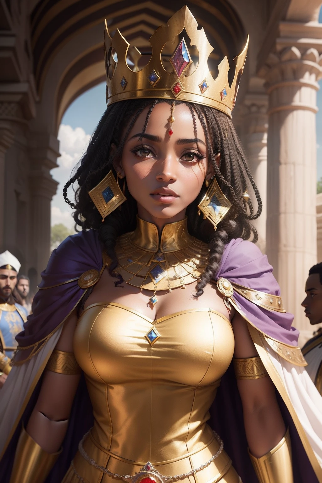 Explore the background of Queen Abeba Alemayehu: Describe the kingdom she ruled over, her reputation as a wise and powerful queen, and the circumstances that led her to seek out King Solomon Ameqran's wisdom.
