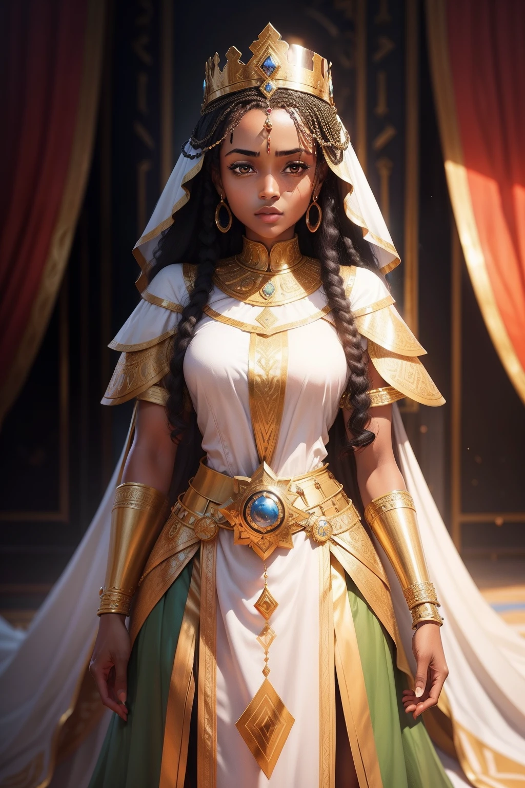 Explore the background of Queen Abeba Alemayehu: Describe the kingdom she ruled over, her reputation as a wise and powerful queen, and the circumstances that led her to seek out King Solomon Ameqran's wisdom.