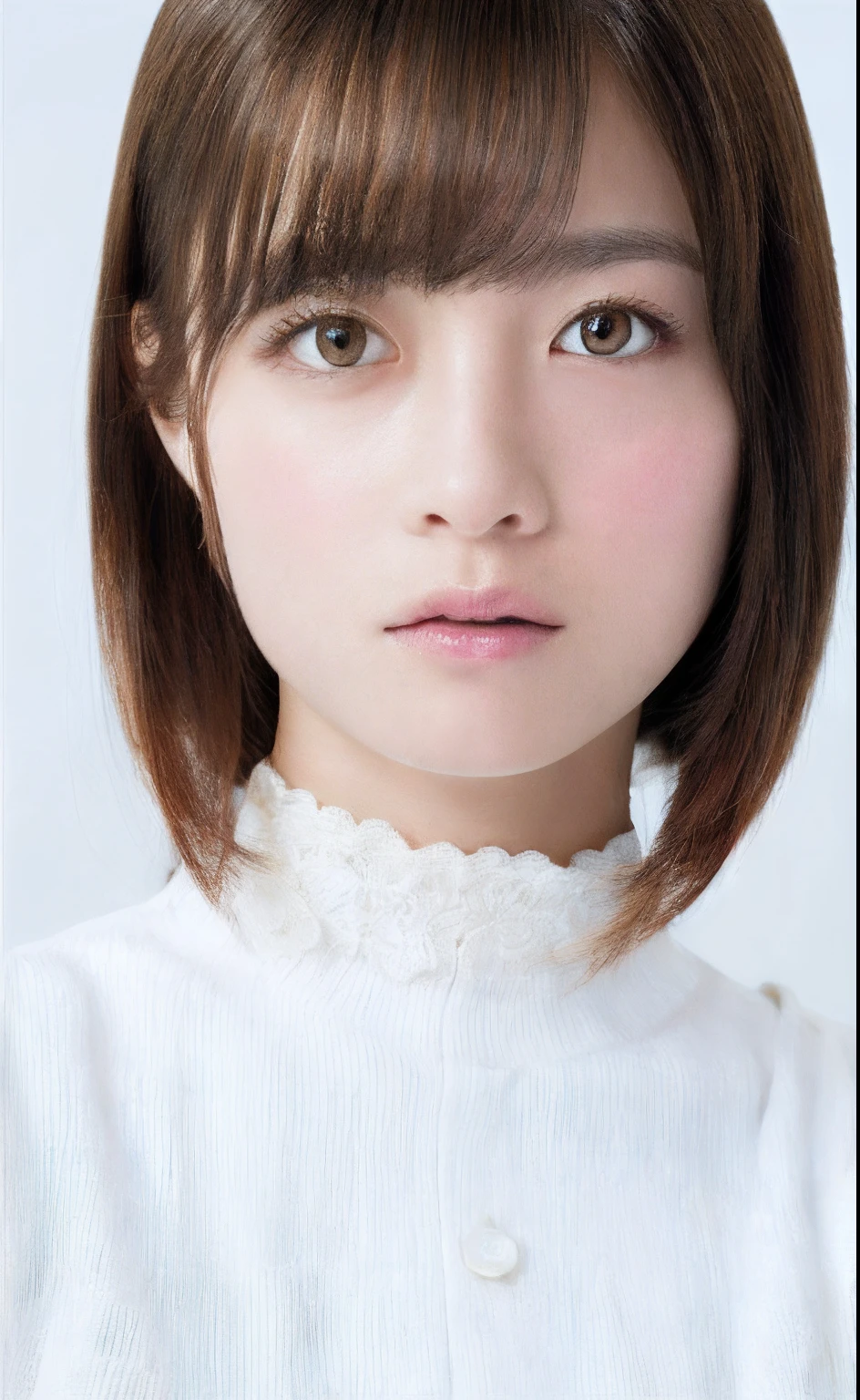 masutepiece, Best Quality, Illustration, Ultra-detailed, finely detail, hight resolution, 8K Wallpaper, Perfect dynamic composition, blazing, no make-up face, Clarity Skin, Beautiful detailed eyes, White cloth, Sexy face, (Open mouth:0.8), Dazzling white light background