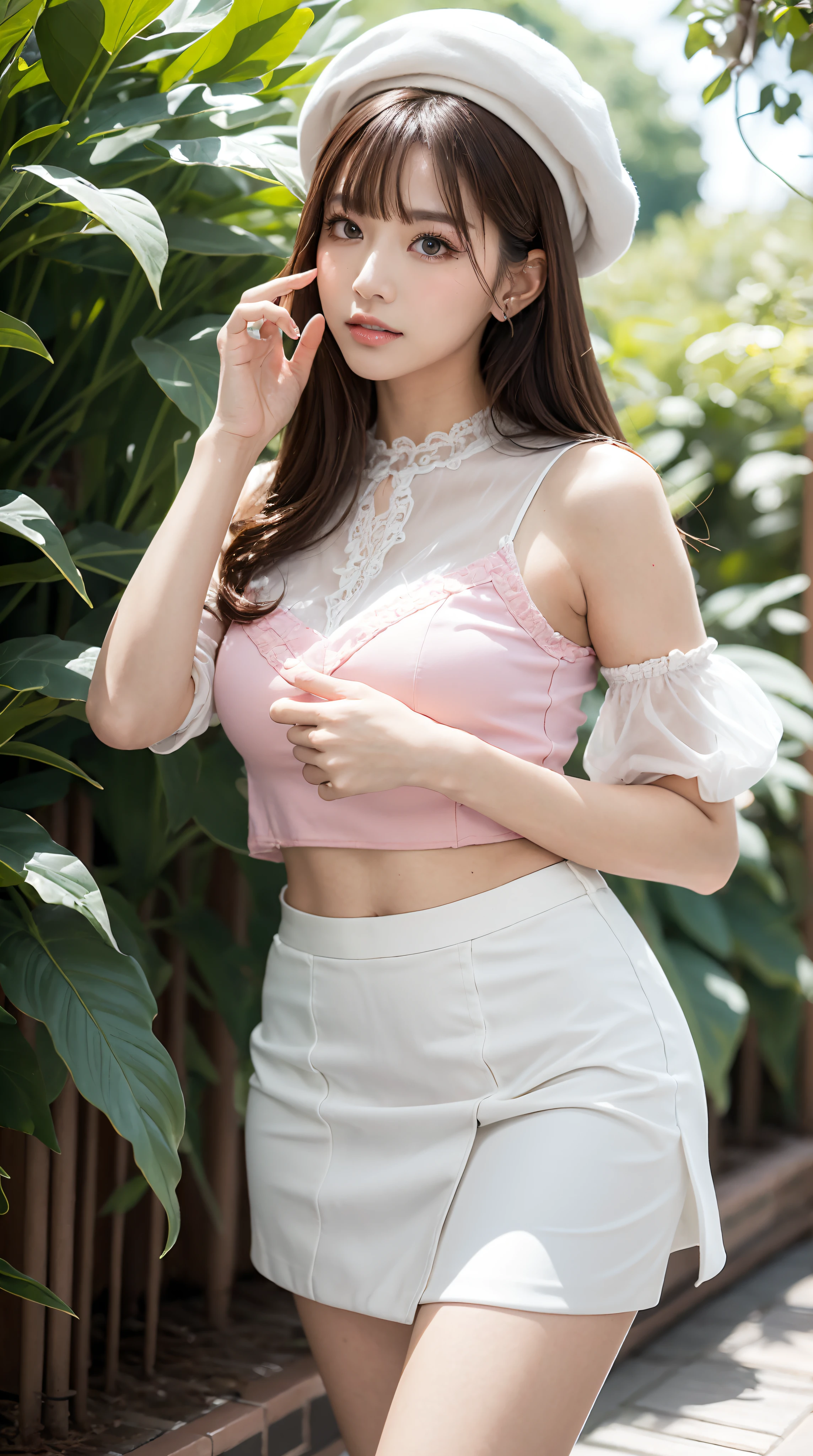a full body 16 y.o. trashy girl, ginger girl, very pale skin , very bulging eyes, very big round black glasses, very thin girl, sun backlighting,(pink hairpins in her hair) and two pigtails, one on each side of the head,nose ring piercing, sun, backlighting, very long legs, very pale skin full of freckles, very bulging eyes, very big round glasses, ginger hair, very very very thin legs and very very very thin arms, summer shoes, summer casual translucent clothes, sum backlighting, very thin face, bulging eyes, pale white skin, very freckled, very thin, very very large puffy ears, big long nose,flat stomach,big wide hips, smiling expression,  warm lighting, cozy home interior, detailed textures, photorealistic, cinematic, masterpiece soft lighting, dreamy atmosphere, light pastel colors, delicate bokeh, high quality, intricate details, cinematic lighting, film grain, muted tones, warm tones, gentle smile, long hair, natural beauty, graceful pose, serene expression, lush foliage, outdoor setting, peaceful, romantic, feminine, on the rooftops of paris sitting on a window ledge