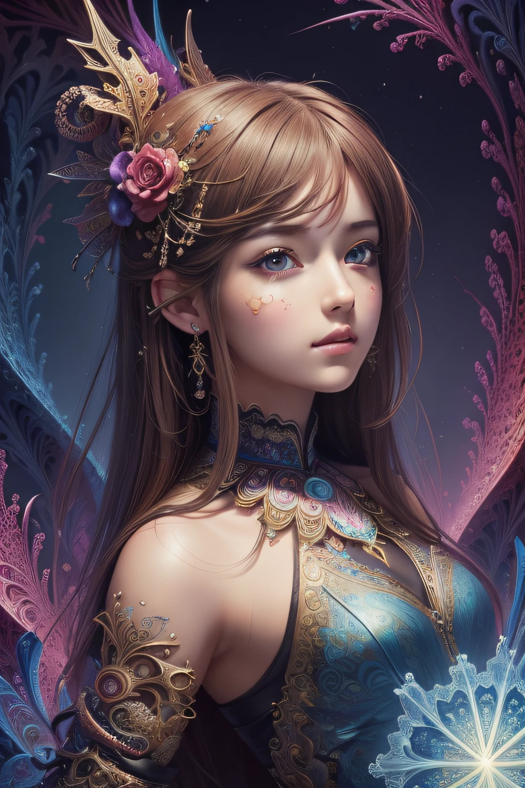 (masterpiece, top quality, best quality, official art, beautiful and aesthetic:1.2), (1girl), extreme detailed,(fractal art:1.3),colorful,highest detailed,cute