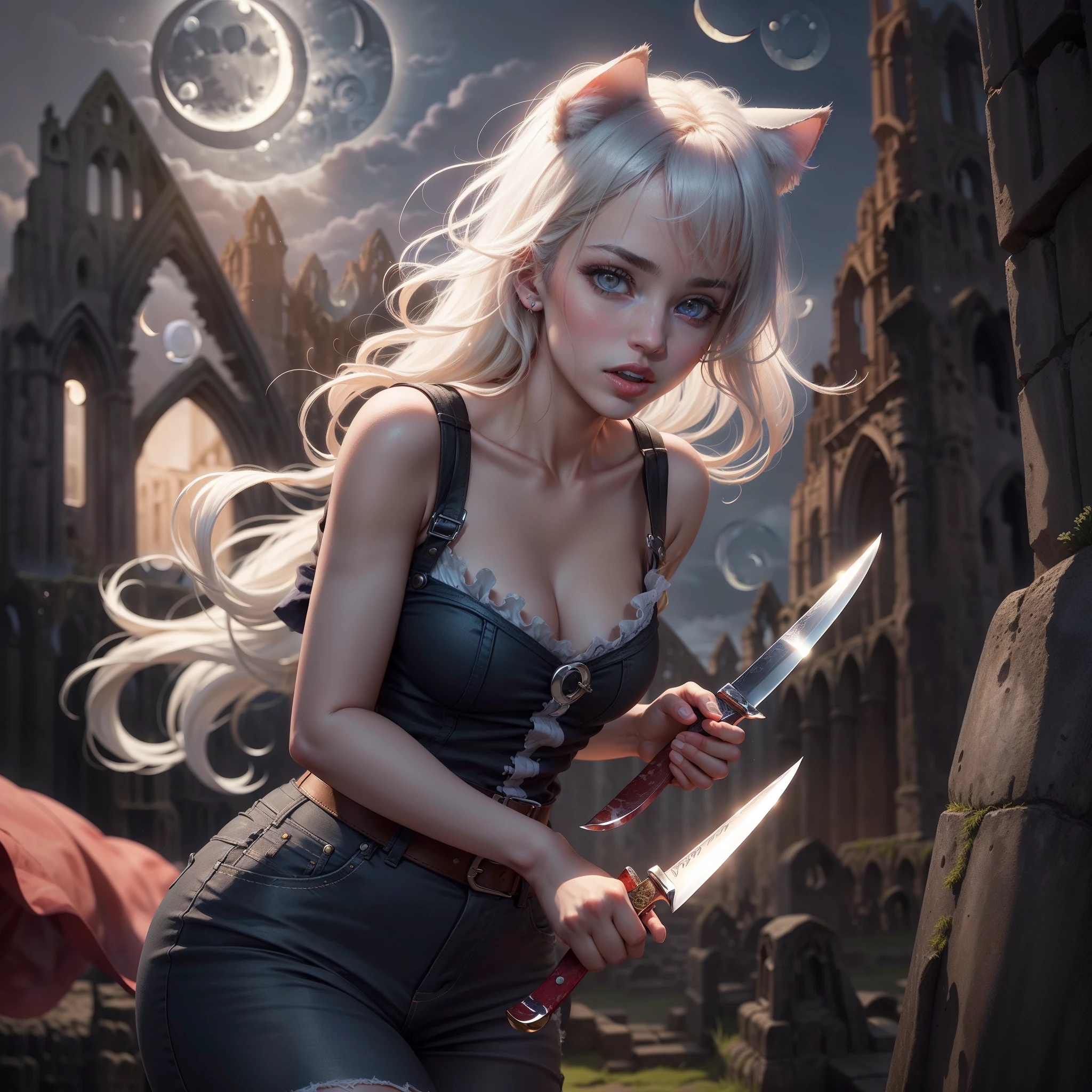 (Whitby Abbey:1.6),(Moonlight:1.8),BRAKE (A girl holding a large knife:1.6),(crazy eyes:1.5),licking tongue:1.5,Yandere:1.5,(nekomimi:1.5),action:1.6,BRAKE cowboy shot:1.6,low shot:1.3,BRAKE 8K,ray-tracing:1.7,(RAW Photo: 1.2), (Realism: 1.4), (Masterpiece: 1.3), (Exquisite Detail: 1.2), Subtle and Beautiful Detail,(Facial Detail), (Highest Quality) :1.4), (Super-Resolution: 1.2),(Highly Detailed Illustration),Best Quality,Depth of Field, Wide Light, Natural Shadows