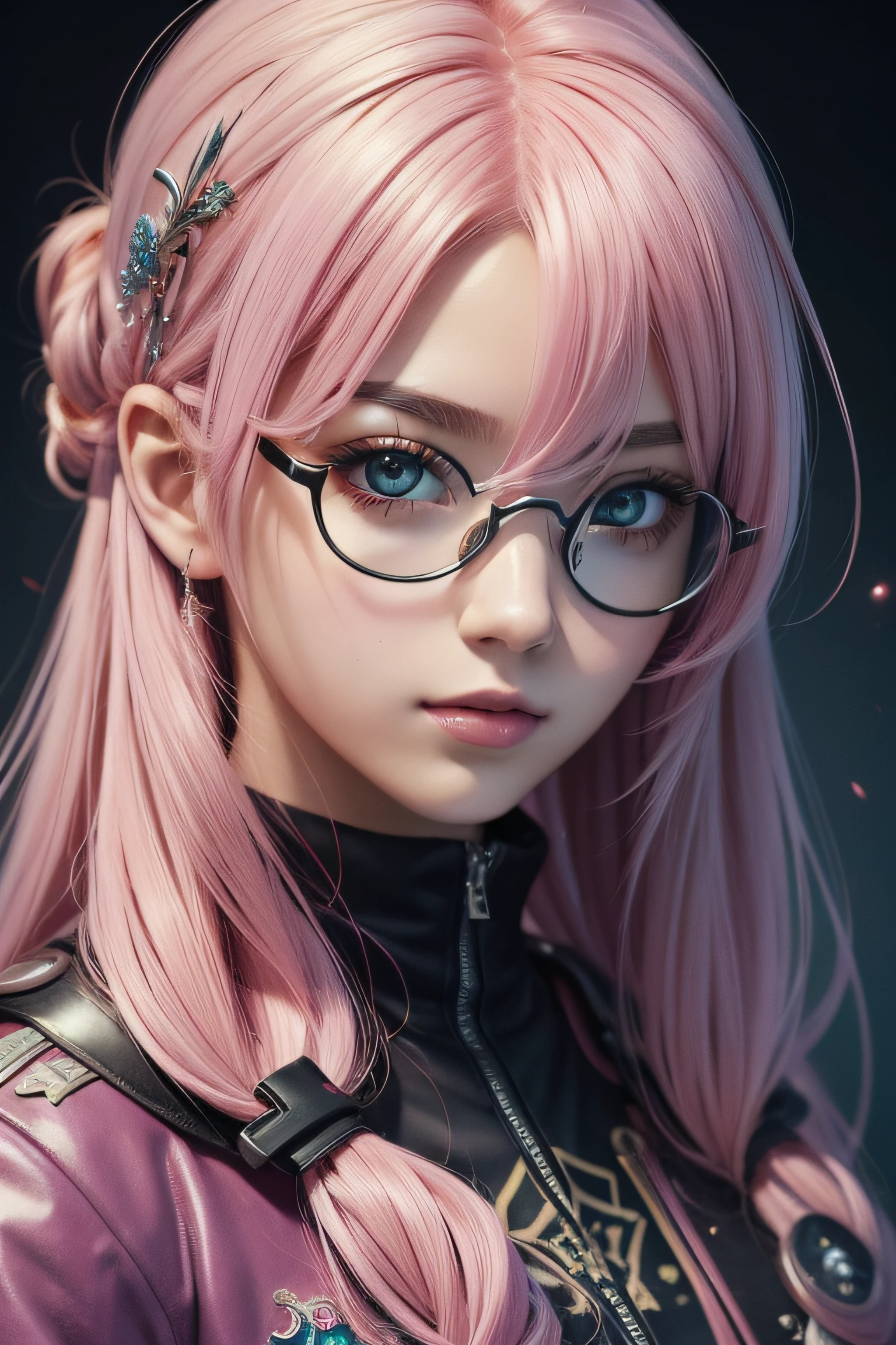 (masterpiece, top quality, best quality, official art, beautiful and aesthetic:1.2), (1girl), extreme detailed,colorful,highest detailed,cute, pink hair, goggle