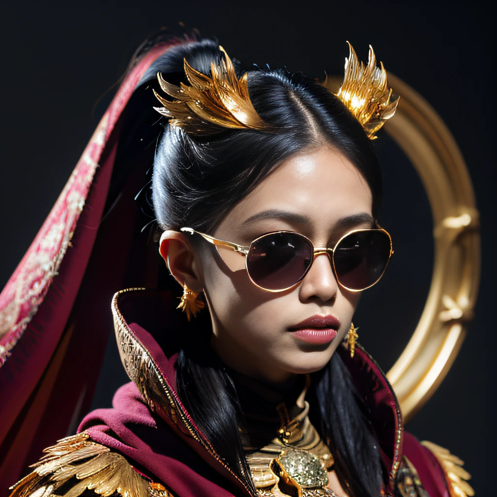 ponds,32K(tmasterpiece,k hd,hyper HD,32K)Burgundy double ponytail,flower stick,Indigo Skull King ,Hold the heavy wooden steering wheel (The skeleton is realistic:1.4),Python pattern robe,Rusty skull ornaments,Sargin linen cloak,Petals flutter,Deep gold sunglasses,Hold your head high,Be proud,The nostrils look at people,A primary and secondary school student, A high resolution,Xueba, the detail, RAW photogr, Sharp Re, Nikon D850 Film Stock Photo by Jefferies Lee 4 Kodak Portra 400 Camera F1.6 shots, Rich colors, ultra-realistic vivid textures, Dramatic lighting, Unreal Engine Art Station Trend, cinestir 800,Hold your head high,Lateral face,Be proud,The nostrils look at people,Tsundere,Petals flutter,Petals flutter,Sprinkle with gold dust,Fluttering,Impeccable,( reasonable design, Clear lines, High sharpness,Best quality, Very detailed skeleton, The skeleton of a masterpiece, offcial art, movie light effect, 8K skeleton(((Platinum marble sunglasses)))Deep gold sunglasses,Side portrait