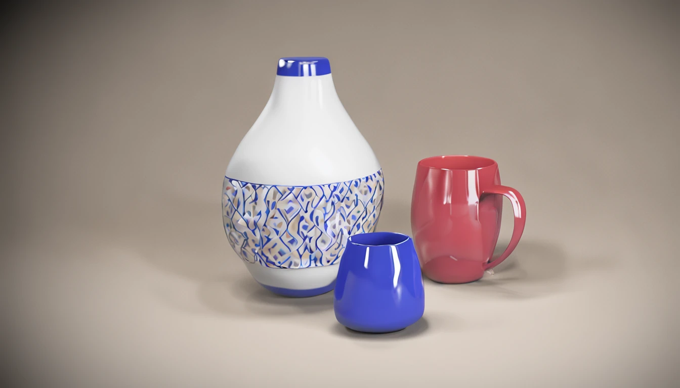 criar uma (((imagem realista))), (8k), ((220px altura x 1580px largura)), xicaras, copos e vasos de vidros, ceramics and porcelain together, using the colors you've chosen: #c4f9f9, #04bcbc, #000000 e #ffffff.