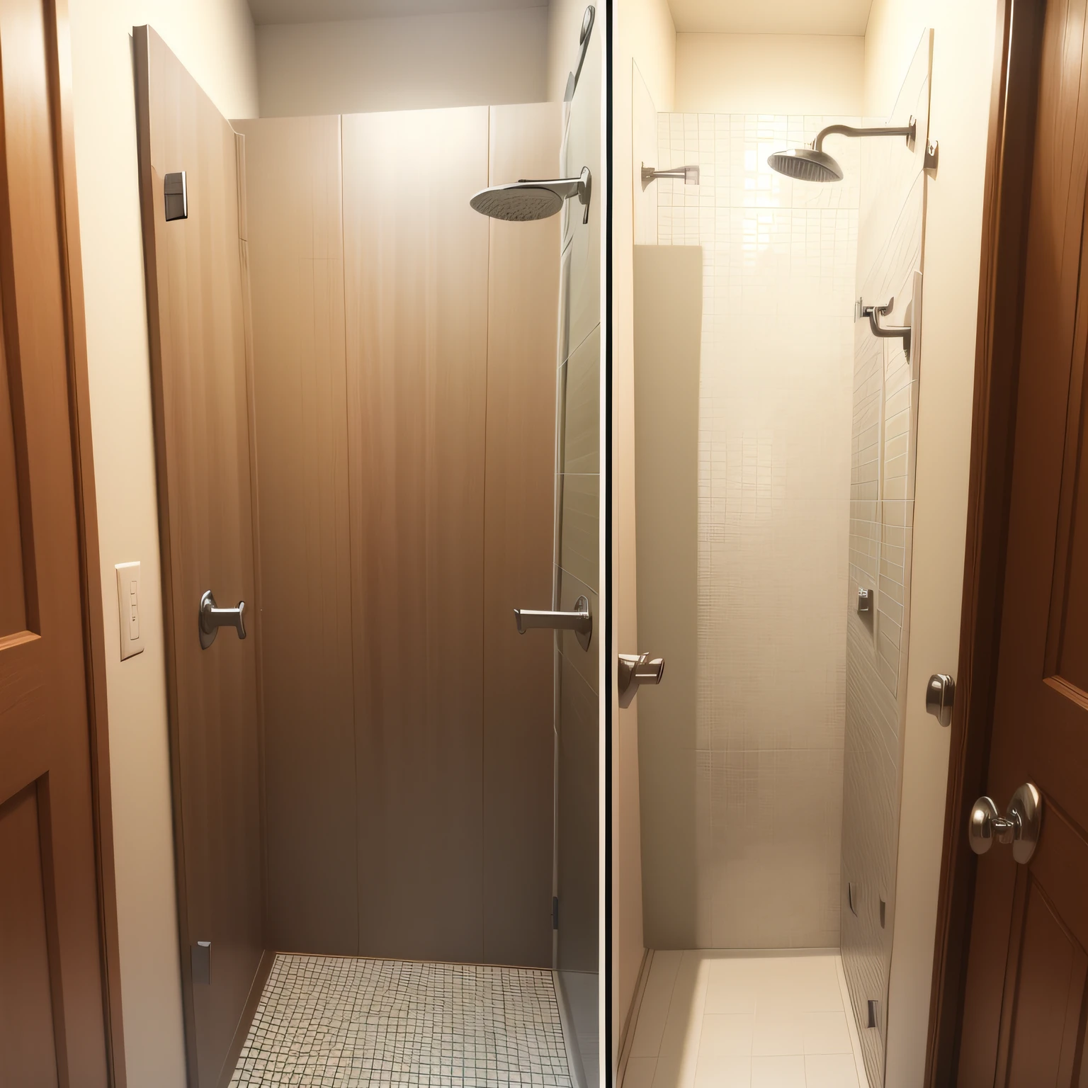 bathroom wood tile with Shower Area Transformation