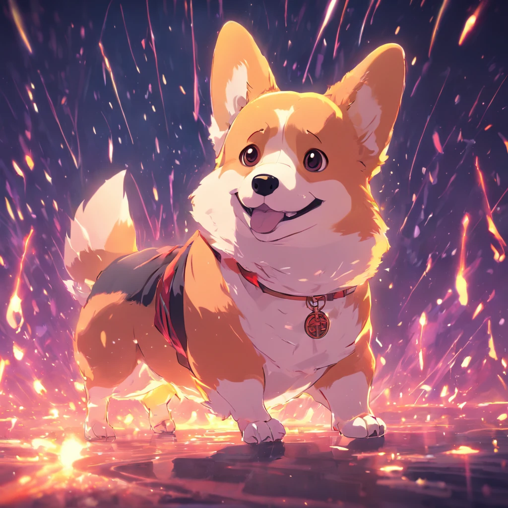 Corgi Chinese illustration movie lighting effects