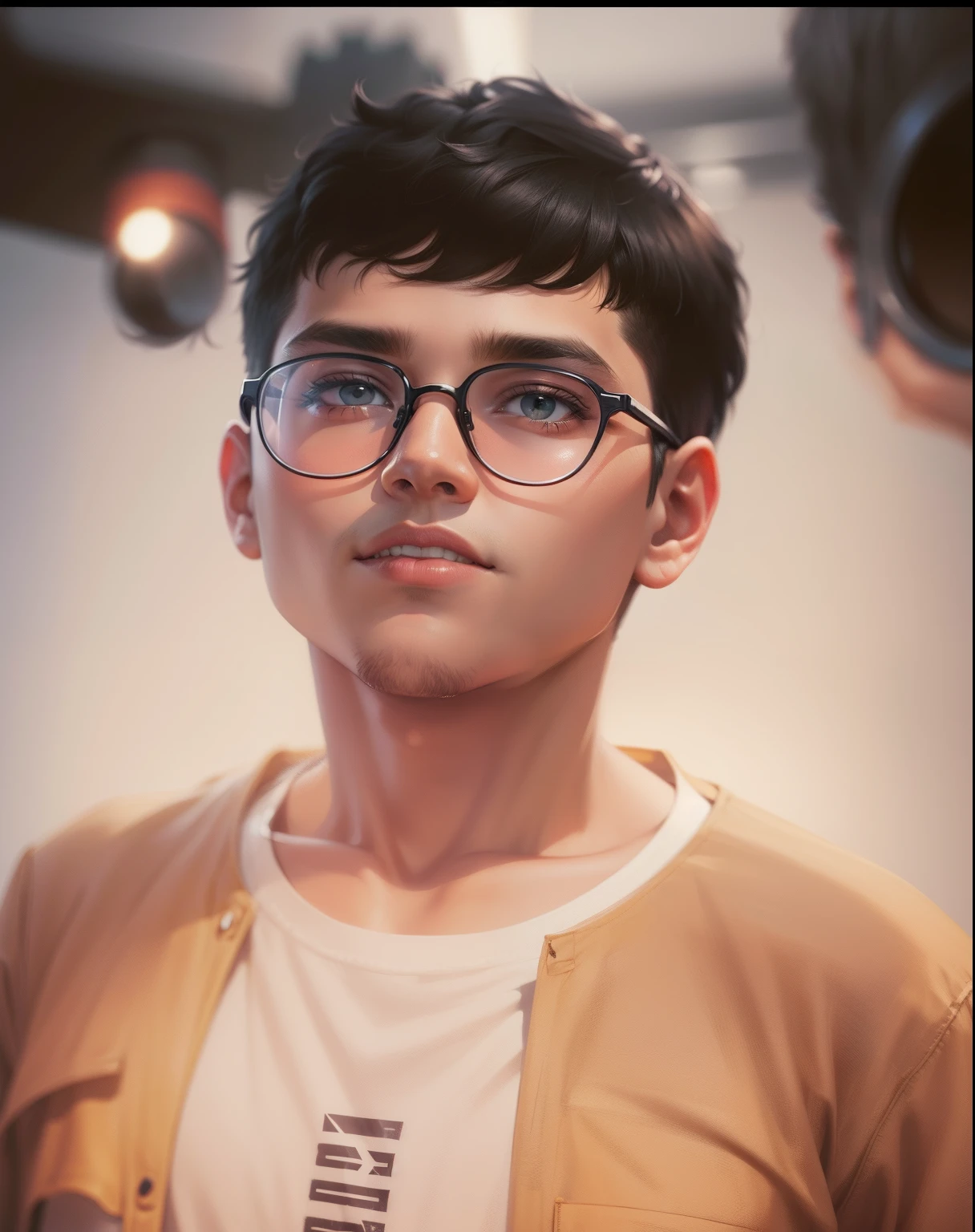 Boy with Cool glasses futuristic background and realistic face 4k hd quality