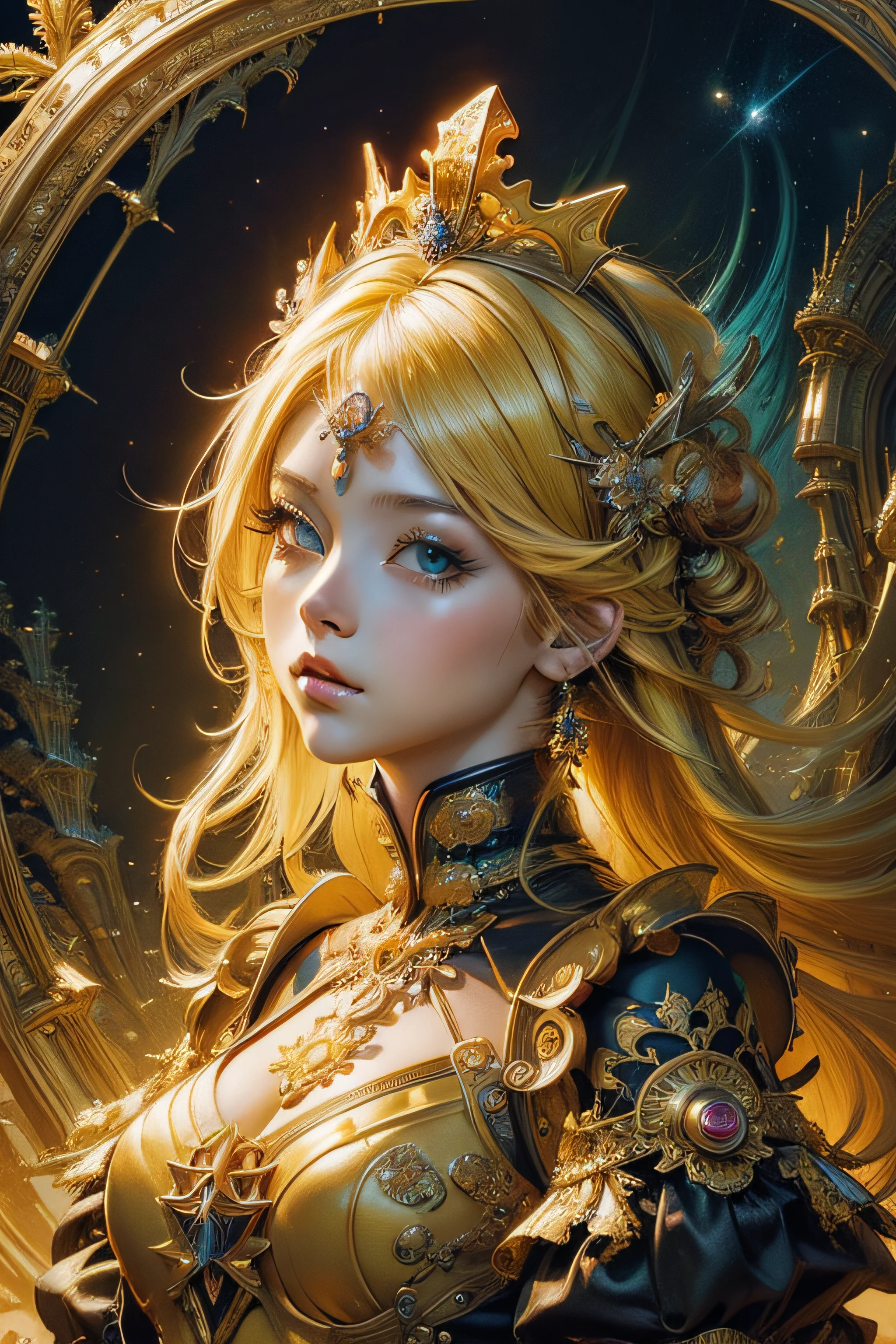 a painting of a woman with a long hair and a swirly hair, digital art inspired by Cyril Rolando, trending on cg society, fantasy art, jen bartel, digital art fantasy, colorfull digital fantasy art, gorgeous digital art, beautiful art uhd 4 k, digital art fantasy art, exquisite digital illustration, beautiful digital artwork, stunning digital illustration