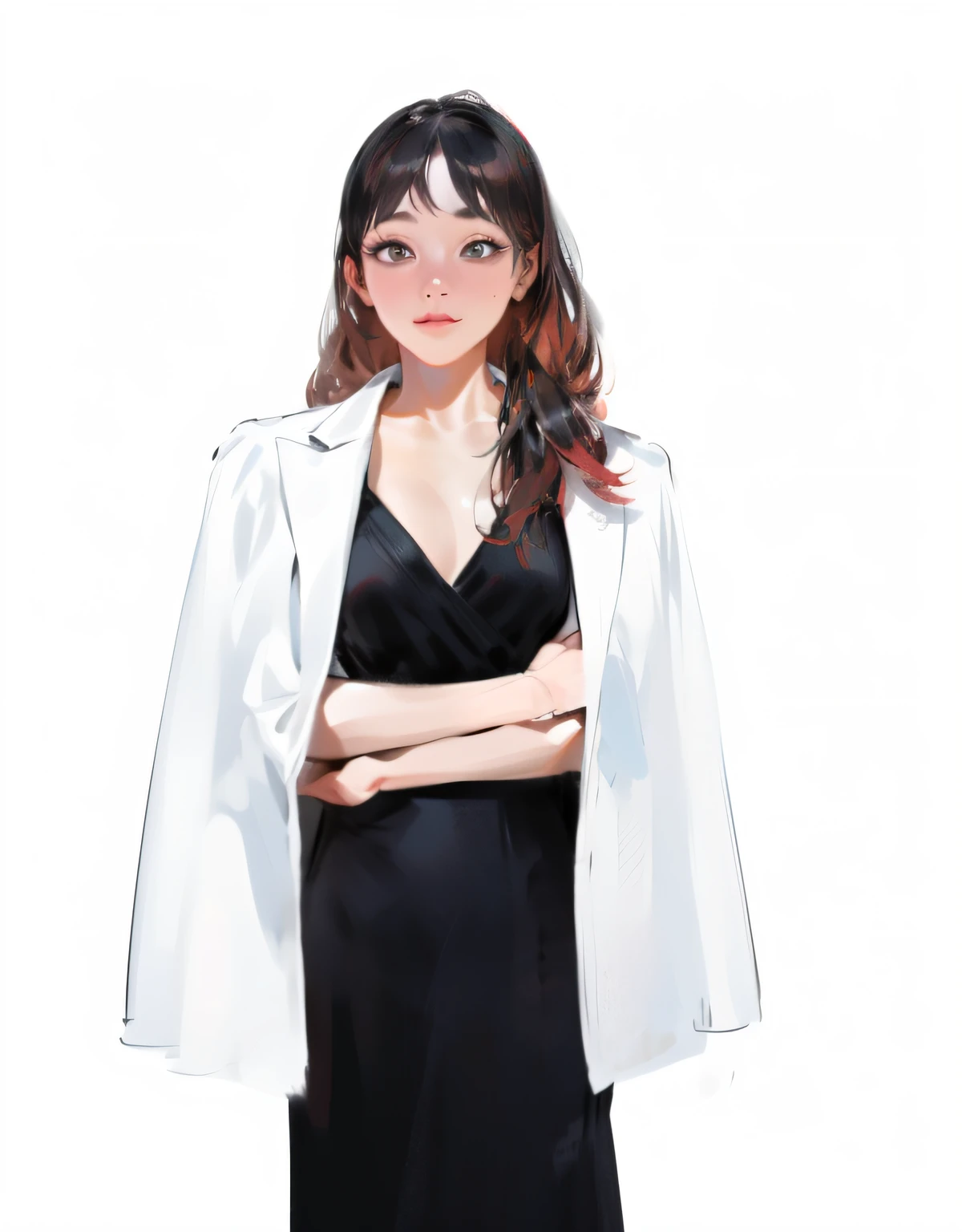 there is a woman in a white shirt posing for a picture, Young Asian woman, A young Asian woman, professional profile picture, portrait of female korean idol, Young Asian girl, young cute wan asian face, Korean woman, with round face, Beautiful young Korean woman, young lovely Korean faces, close - up studio photo, Korean girl,Beautuful Women,ssmile,Look to the lens,Thin fingers