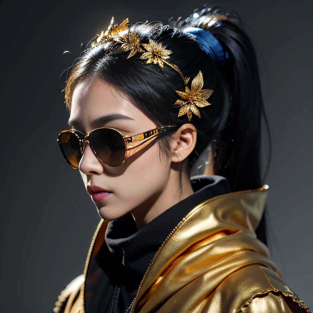 ponds,32K(tmasterpiece,k hd,hyper HD,32K)Burgundy double ponytail,flower stick,Indigo Skull King ,Hold the heavy wooden steering wheel (The skeleton is realistic:1.4),Python pattern robe,Rusty skull ornaments,Sargin linen cloak,Petals flutter,Deep gold sunglasses,Hold your head high,Be proud,The nostrils look at people,A primary and secondary school student, A high resolution,Xueba, the detail, RAW photogr, Sharp Re, Nikon D850 Film Stock Photo by Jefferies Lee 4 Kodak Portra 400 Camera F1.6 shots, Rich colors, ultra-realistic vivid textures, Dramatic lighting, Unreal Engine Art Station Trend, cinestir 800,Hold your head high,Lateral face,Be proud,The nostrils look at people,Tsundere,Petals flutter,Petals flutter,Sprinkle with gold dust,Fluttering,Impeccable,( reasonable design, Clear lines, High sharpness,Best quality, Very detailed skeleton, The skeleton of a masterpiece, offcial art, movie light effect, 8K skeleton(((Platinum marble sunglasses)))Deep gold sunglasses,Side portrait