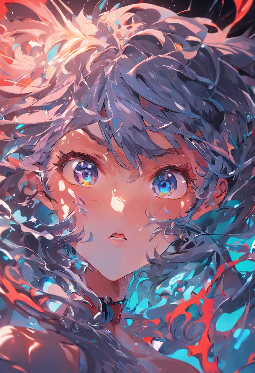 Ultra-detailed art abstract photography of liquid desire, Fascinating eyes detailed on the molten statue, asymmetrical, Viscous liquid hair, Color explosion lips, Highly refractive skin, Digital painting, Colorful, voluminetric lighting, 8K, author:Cyril Rolando, By Artgerm, trending on artstationh, 16K resolution, 300 dpi, 600 dpi, 4K, contest winner, High definition, Detailed, Realistic, 8K UHD, High quality