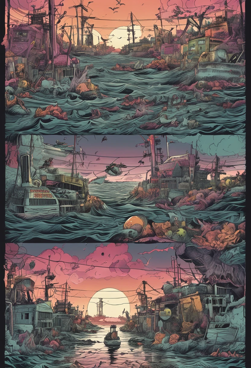 nuclear radiation nuclear wastewater anti-poison detoxification zombies ruins nuclear sewage discharged into the ocean marine pollution marine animals mutation japan
