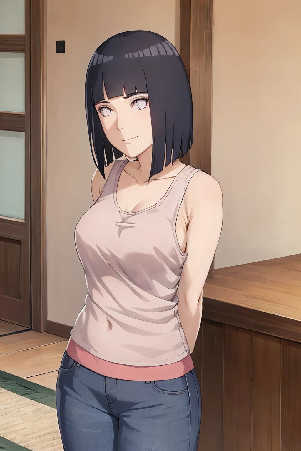 female、the body is slim、(Exposing the breasts)、(全naked)、(naked)、Thin legs、(anime)、Nipples、綺麗なNipples、pubic hair、Black Hair、Butt、小さなButt、綺麗なButt、Buttを見せる