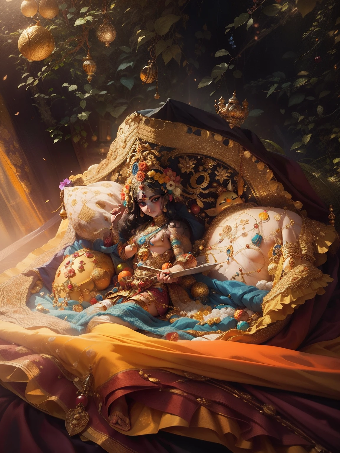 Laddu gopal, shree krishna , culture, background change, realistic, 8k