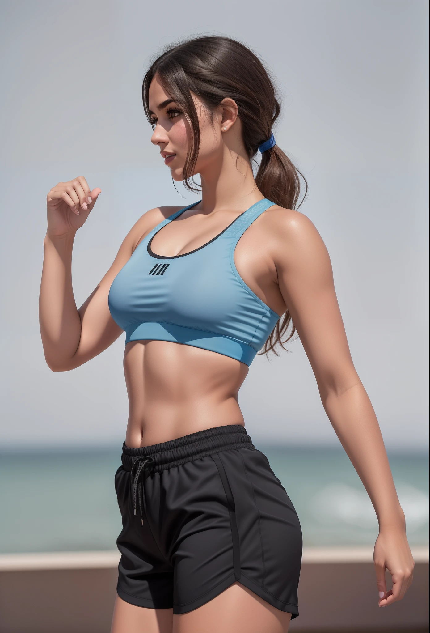 (8k, RAW photo, top quality, masterpiece: 1.2), (realistic, photorealistic: 1.37), 1 girl, Japan people, 30 years old, daytime, ground, athlete, playground, sports, gym clothes, sportswear, bloomers, clothes that are sheer with sweat, wet clothes, rain, pouring rain, heavy rain, professional lighting, photon mapping, torn, dynamic pose, camel toe, chubby, plump, realistic skin, big, small bra, the tip of the is sticking out, the areola protrudes, the shape of the pubic area is clearly visible, athletic shoes, pubic hair, lower abdomen bristles, crotch is open, are large and likely to spill out of the bra, short sportswear, sports bra, tight, fat camel toe, sweaty, sweat stained, looking at the camera,
