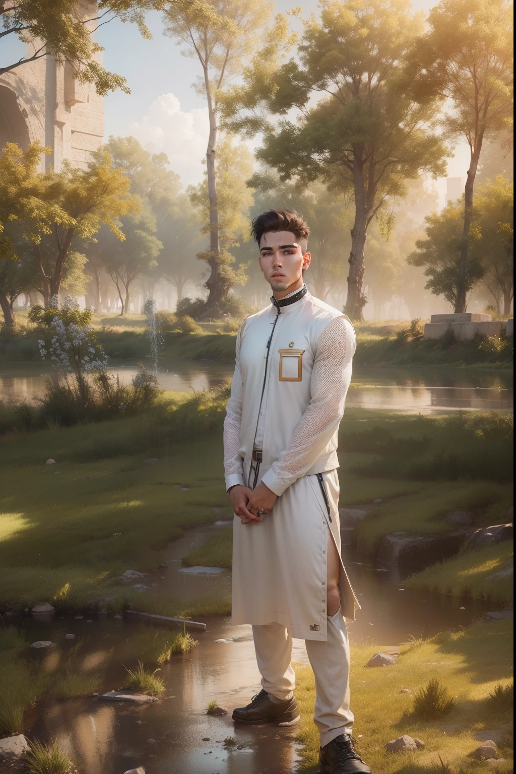A handsome boy, realistic face, 8k ultr hd, futuristic background