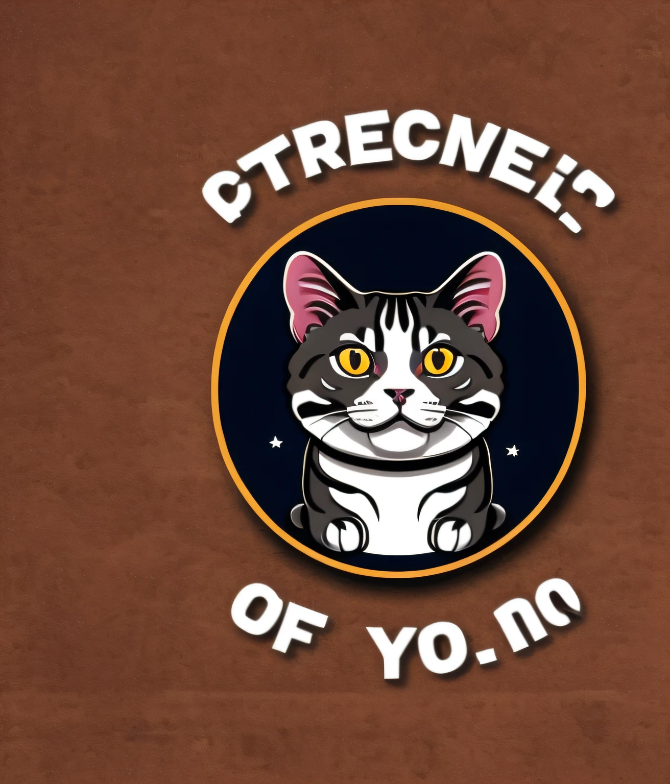 American Shorthair,Holding a star on his chest,Extremely colorful,vintagestyle,(Logo design),Realistic volumetric light of a masterpiece