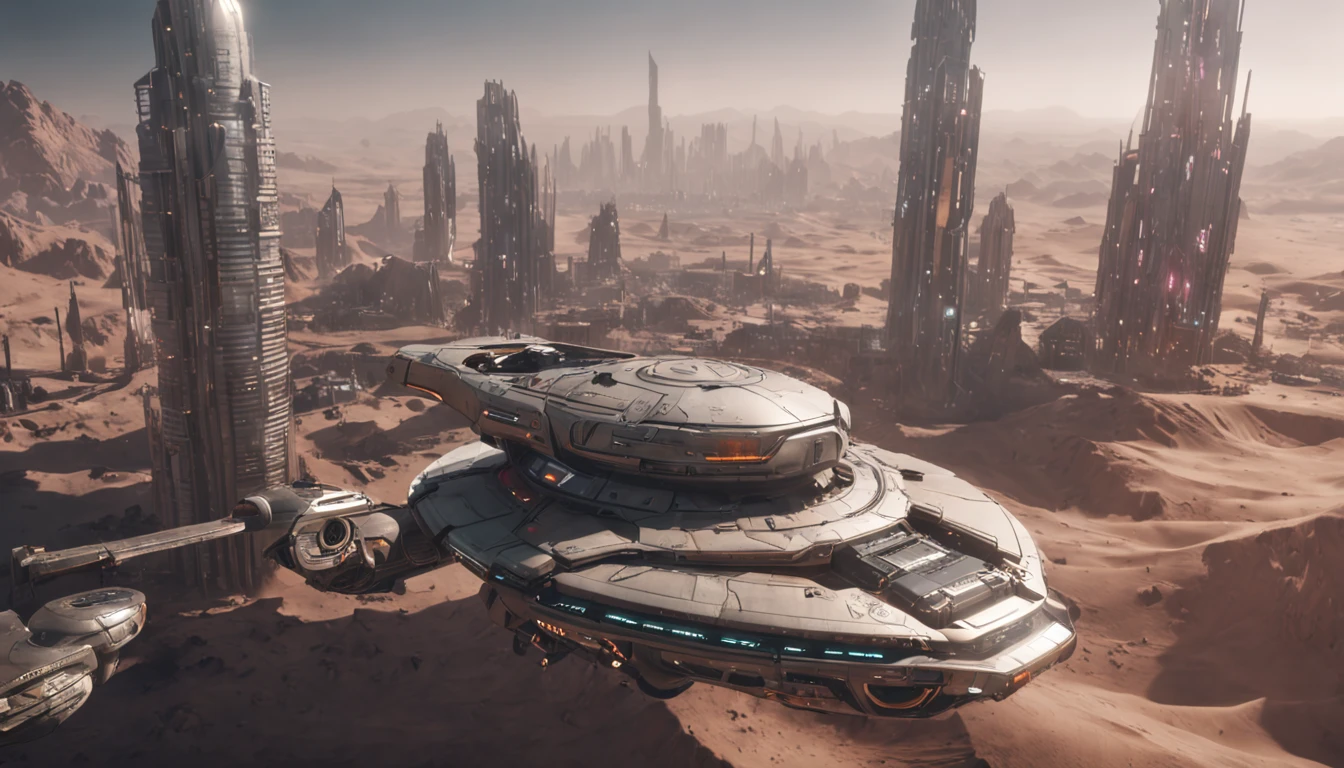Cyberpunk cityu on the Tuopia Planitia, on Mars