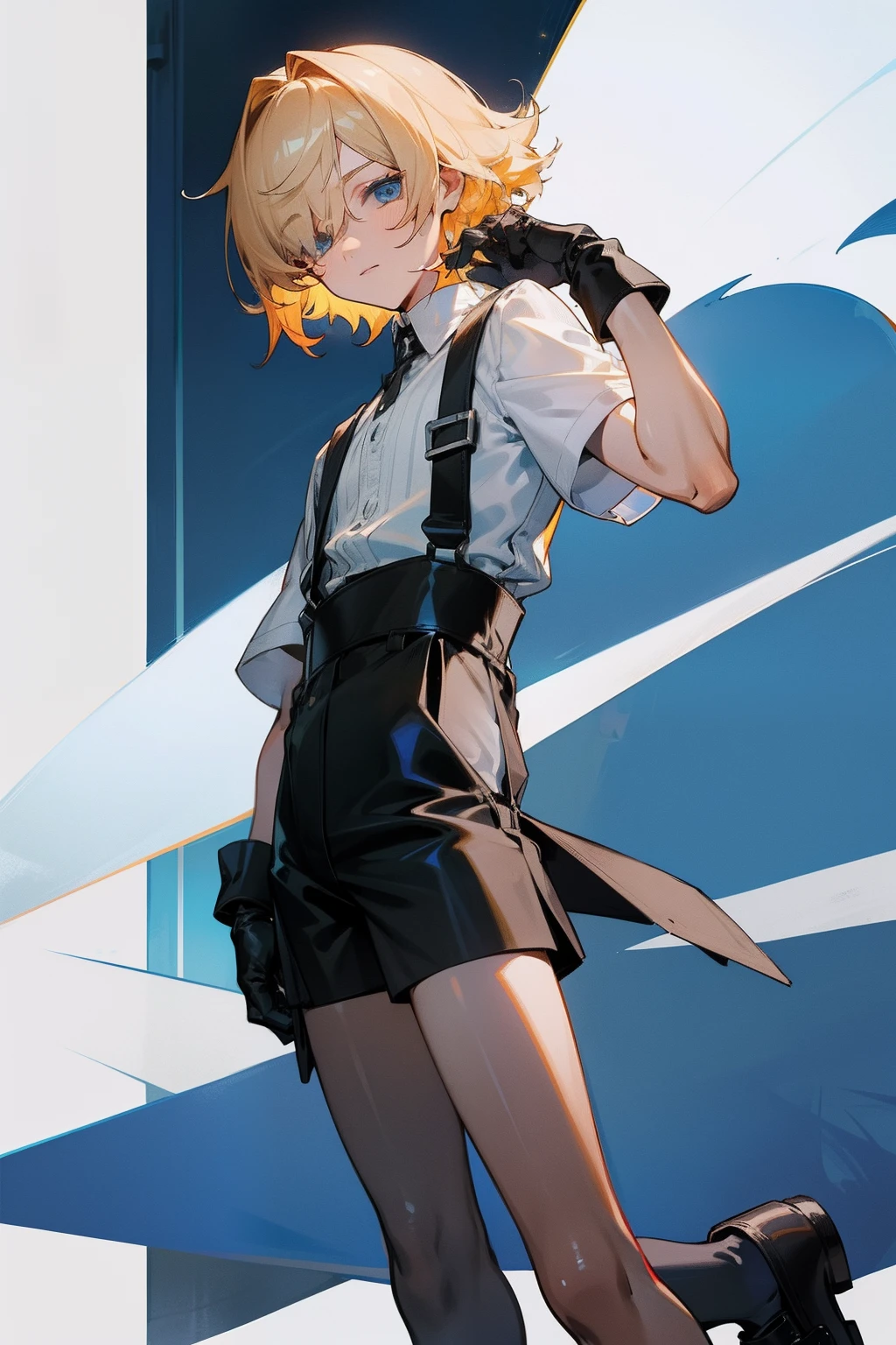 1girl white shirt and black shorts, beautiful face, shot hairstyle, (kenma hairstyle:1), sport school cloth,
