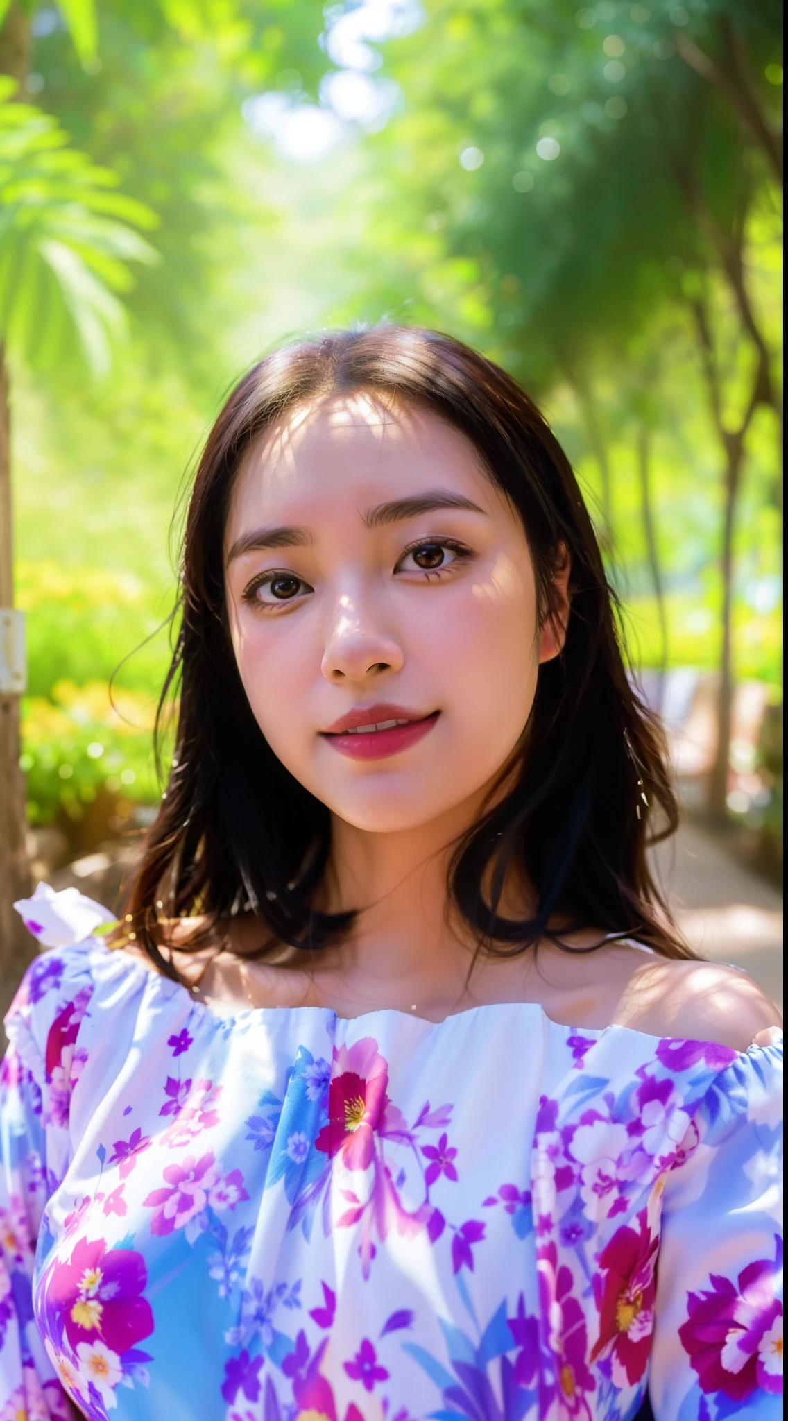 arafed woman in a floral top posing for a picture, headshot profile picture, headshot photo, captured on canon eos r 6, nivanh chanthara, 8k selfie photograph, chiho, headshot portrait, taken with canon eos 5 d mark iv, mai anh tran, south east asian with round face, high quality portrait, anime thai girl