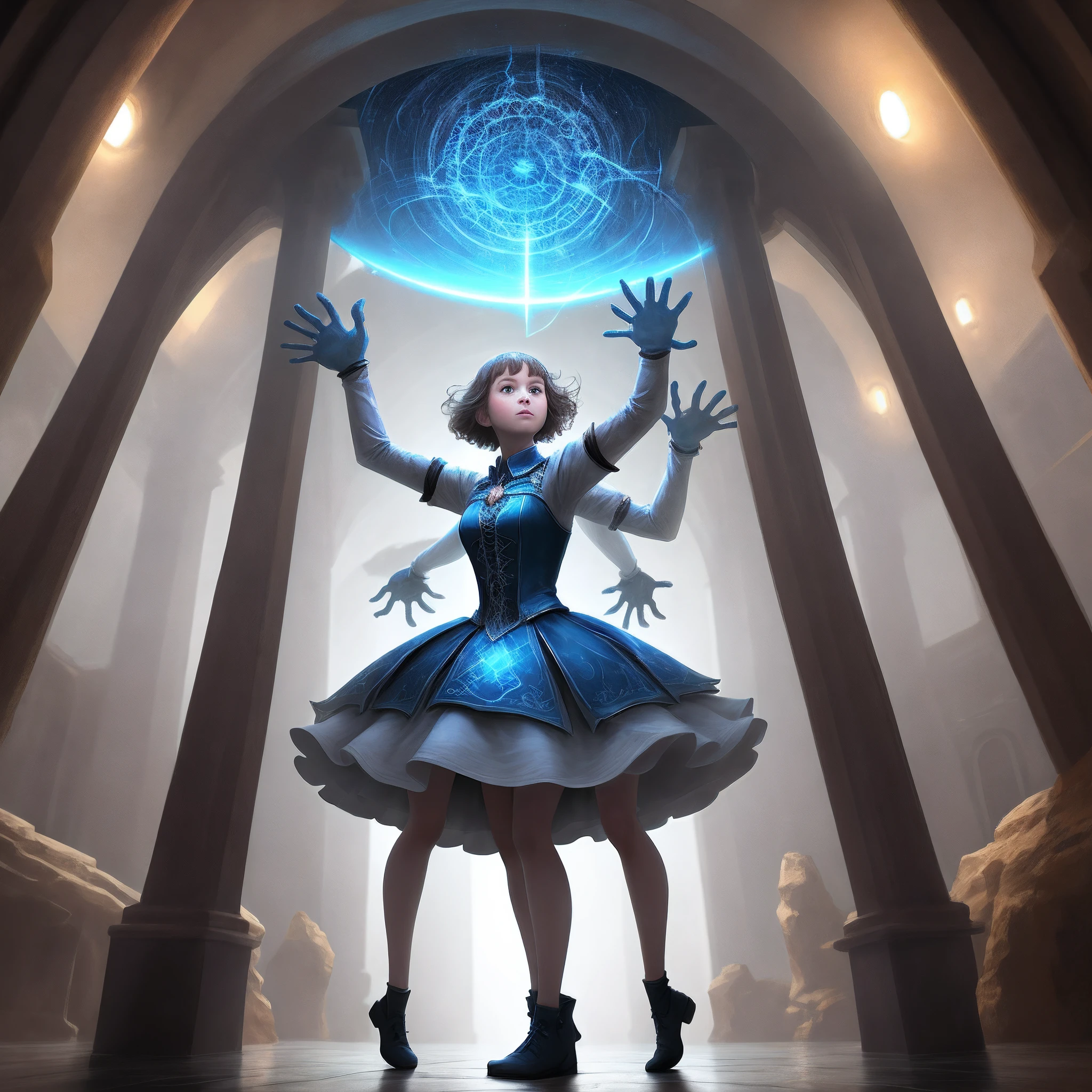 Multiple arms and hands leave the magic portal
