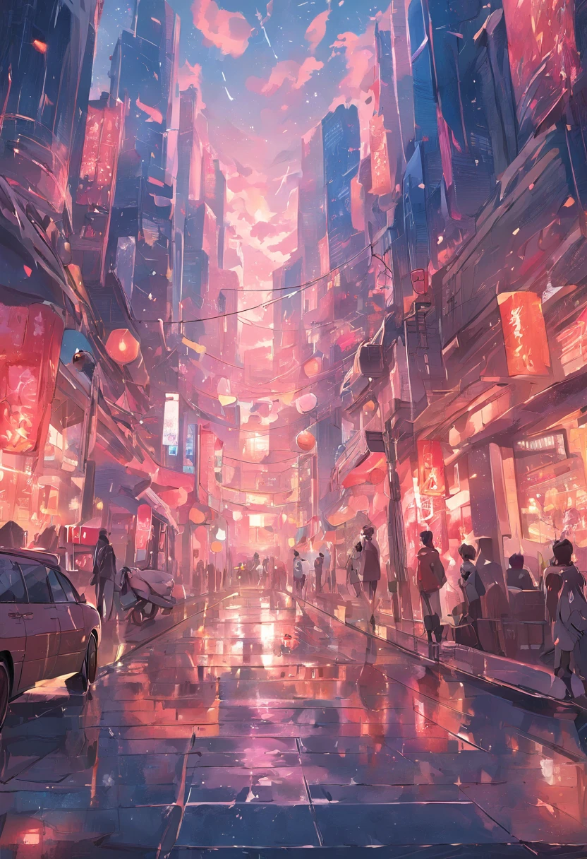 High-rise buildings，Background metropolis, well-developed，richcolors，digital landscape art, Detailed scenery —width 672, landscape artwork, environment design illustration, scenery art detailed, Modern cityscape, concept-art, 4k highly detailed digital art, 4 k digital painting, 4k digital painting, stunning digital illustration, digital painting concept art, Detailed digital painting