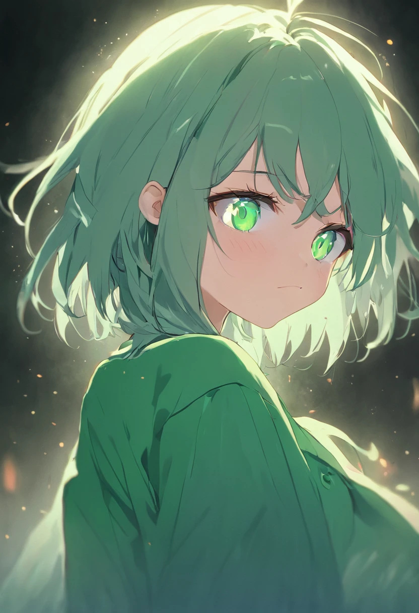 (Masterpiece), (Best quality), sharp-focus, (CharacterDesignSheet, ((Green eyes, Beautiful eye shape)), ((Blue hair shape)), (Simple background, White background: 1.3)
