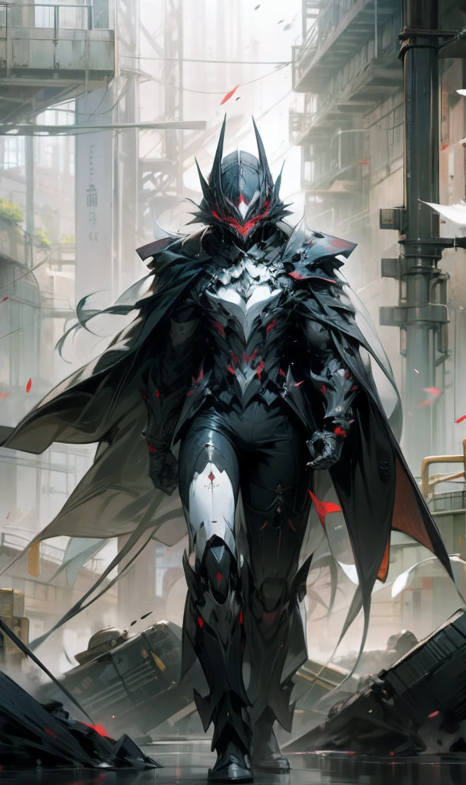Vermilion mask，All red