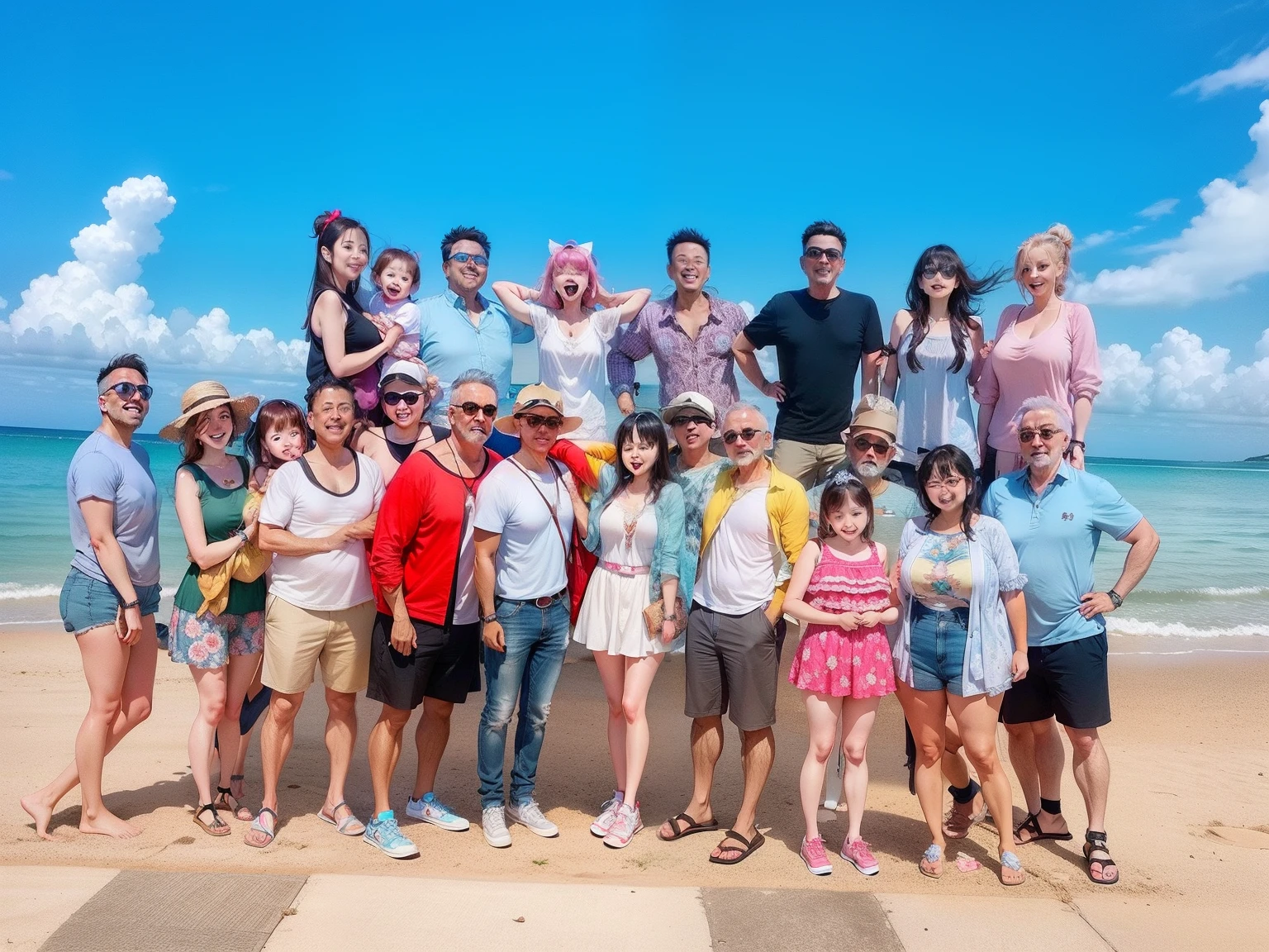family, anime, fun, trip, travel, sea, summer