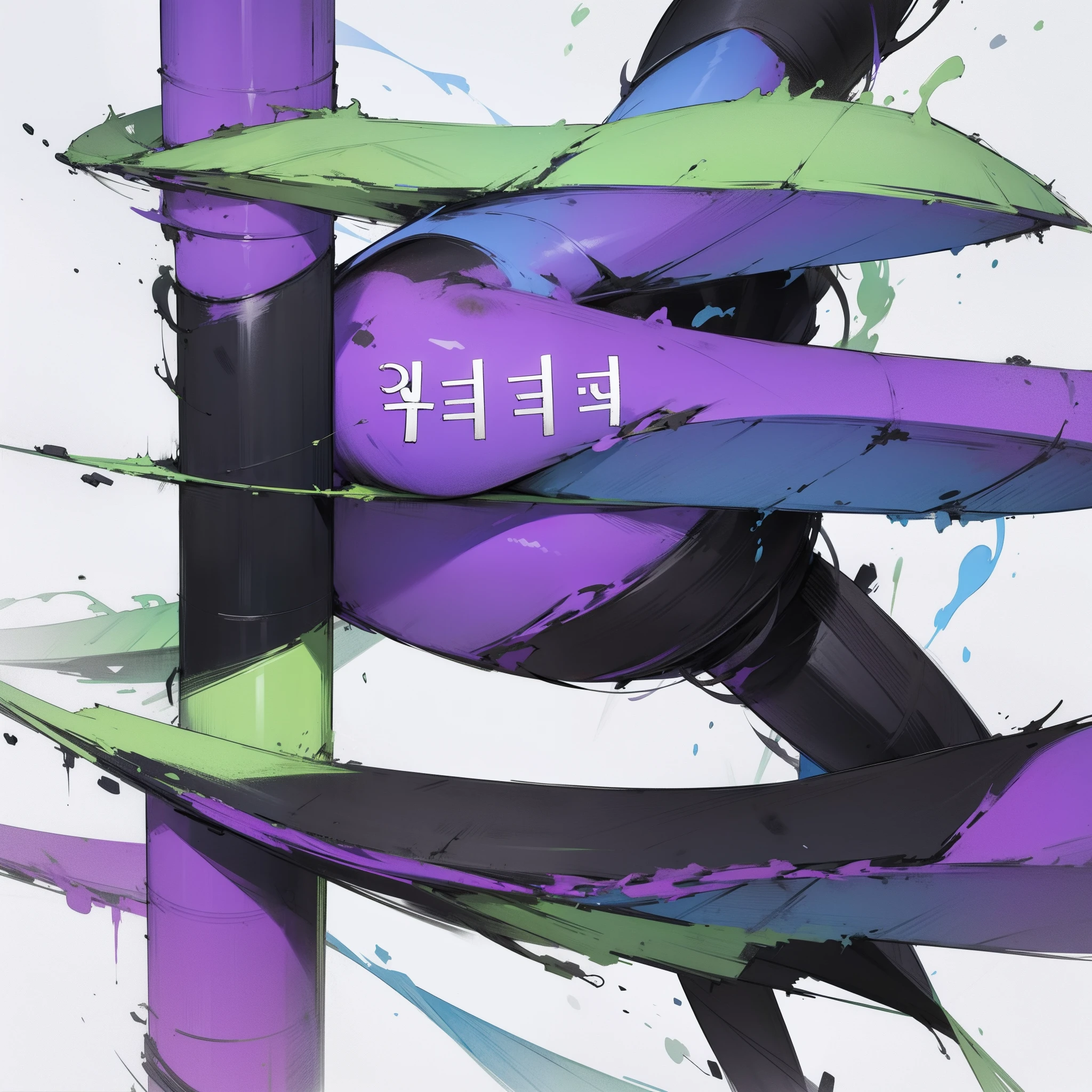Red, green and purple three colors have no regular background,Korean I miss you three words