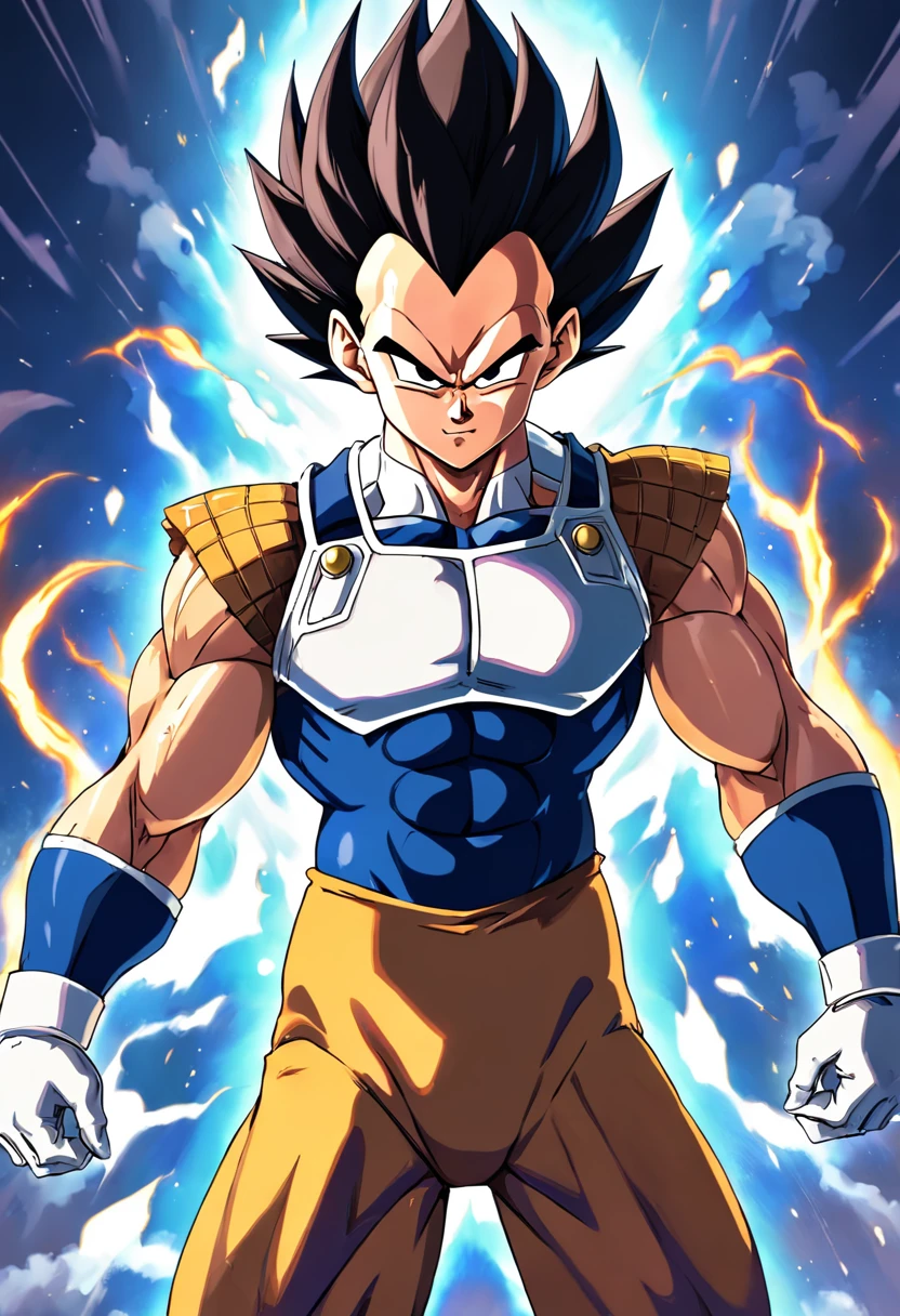 Vegeta de corpo inteiro, design de personagens