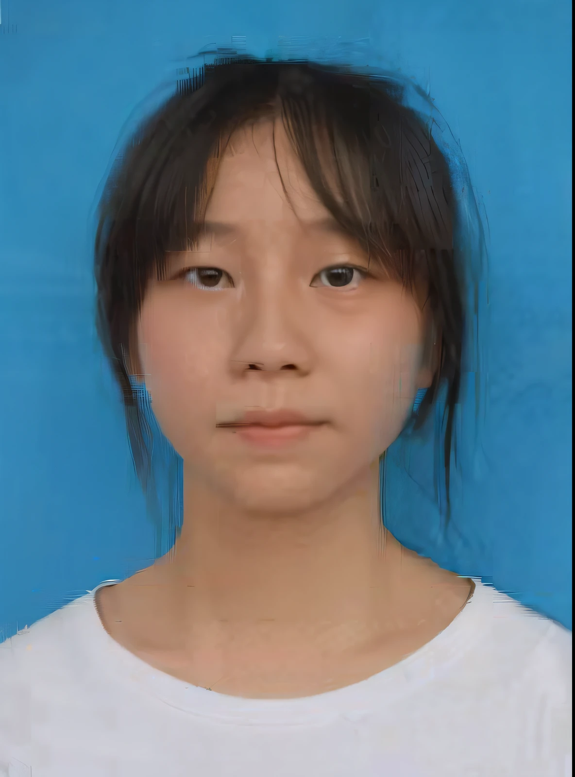 a close up of a person with a white shirt and a blue background, wenfei ye, xiaofan zhang, pengzhen zhang, qichao wang, yuxiang chen, xintong chen, xision wu, xue han, xiaolong wang, mingchen shen, chengyou liu, wei wang, jinyiwei, zhelong xu